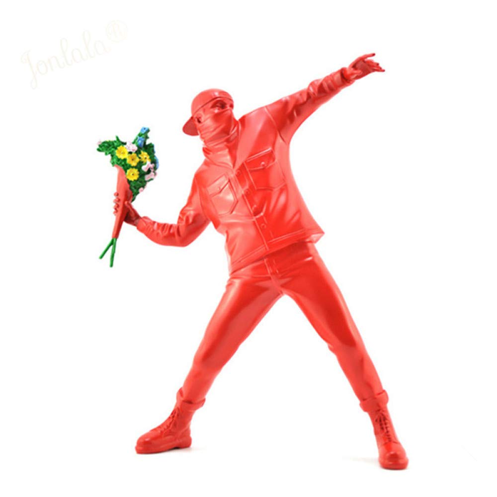 Banksy Flower Bomber Resin Figurine - England Street Art Sculpture Statue, Polystone Collectible Art Piece for Home & Office Decoration | Perfect Gift for Art Lovers & Urban Culture Enthusiasts