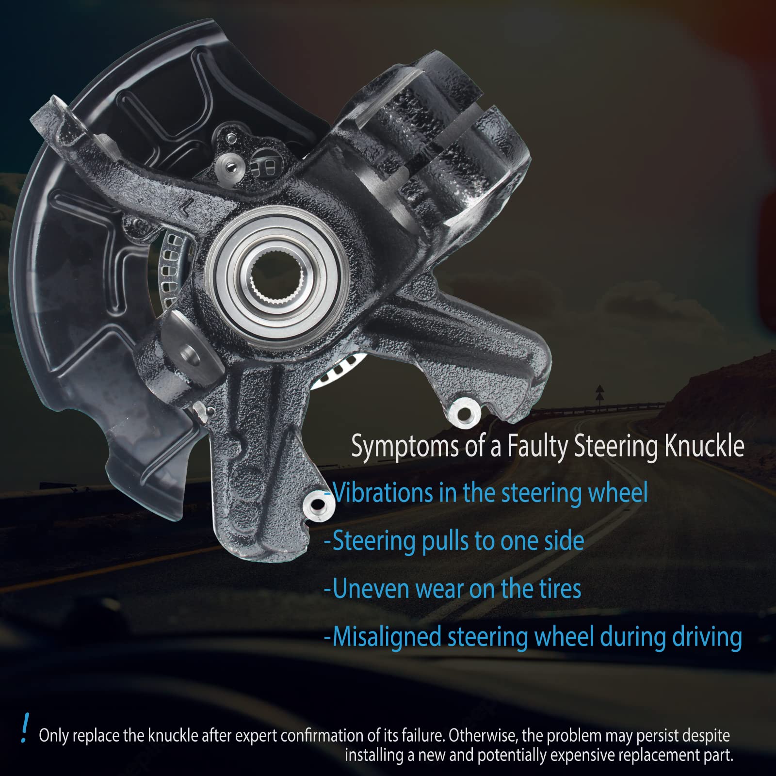 Steering Knuckle Wheel Hub Bearing Assembly - Front Left Driver Side for VW Beetle 1998-2010, Golf 1999-2006 & 2010, Jetta 1999-2005 | Part# 698-375 | Easy DIY Installation & Smooth Ride Replacement