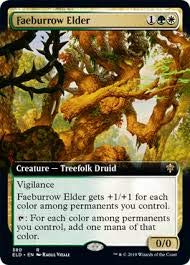 Magic: The Gathering Foil Extended Art Faeburrow Elder Card - Throne of Eldraine MTG Collectible - Perfect for Commander & Modern Deck Builders