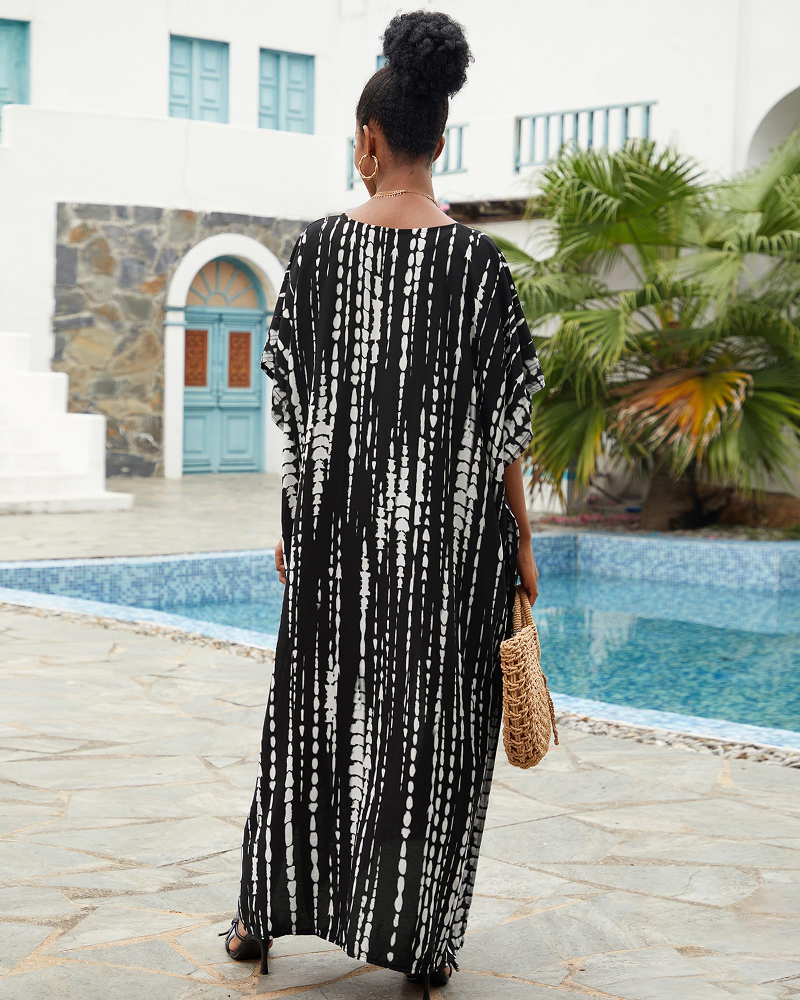 Plus Size Women's Kaftan Dress - Flowy Boho Beach Cover Up for Summer | Perfect for Vacations, Pool Parties & Resort Wear