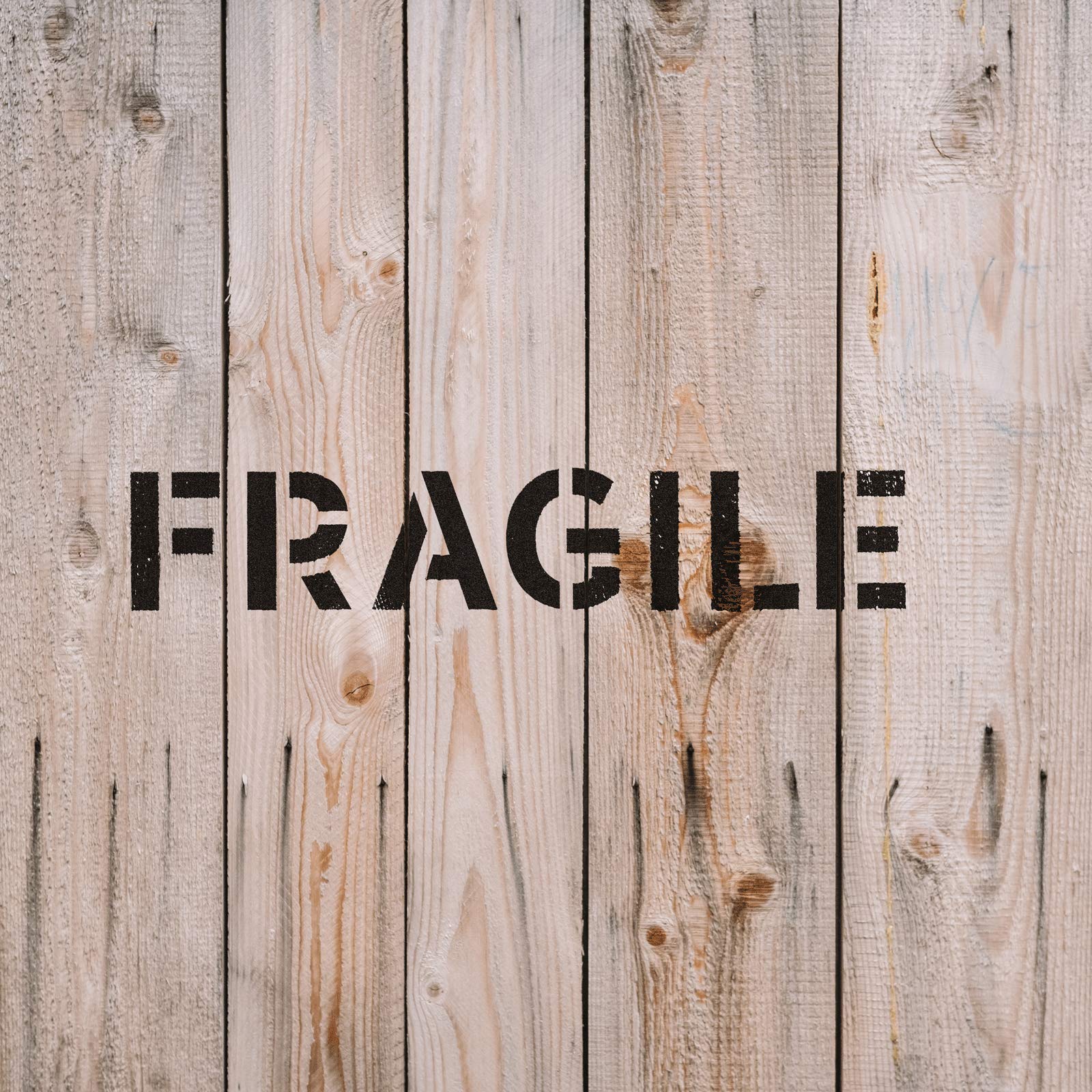 Fragile Word Stencil - Laser Cut DIY Craft Stencils for Painting & Spraying | Perfect for Home Decor, Wood Signs & Custom Projects