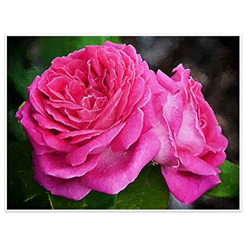 Elegant Rose Oil Painting Wall Art - Handmade Floral Canvas Print Poster for Living Room, Bedroom & Office Decor