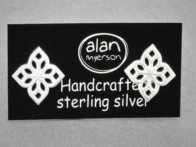 4-Point Mandala Stud Earrings - Sterling Silver 925 Hypoallergenic - Boho Chic Jewelry for Women - Perfect for Yoga, Meditation & Festival Outfits