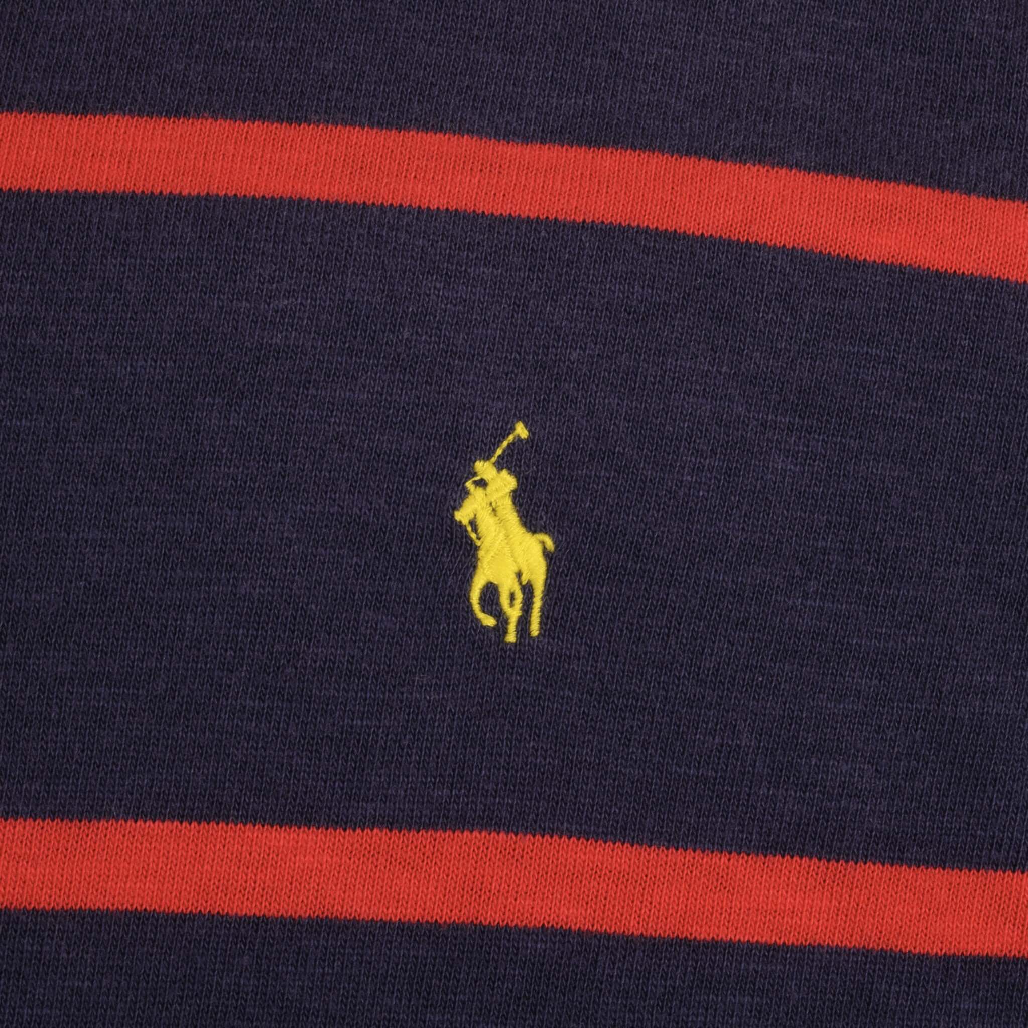 Ralph Lauren Men's Blue & Red Striped Rugby Polo Shirt - 3XL Big & Tall - Casual & Sporty Wear for Golf, Outdoors, and Everyday Comfort