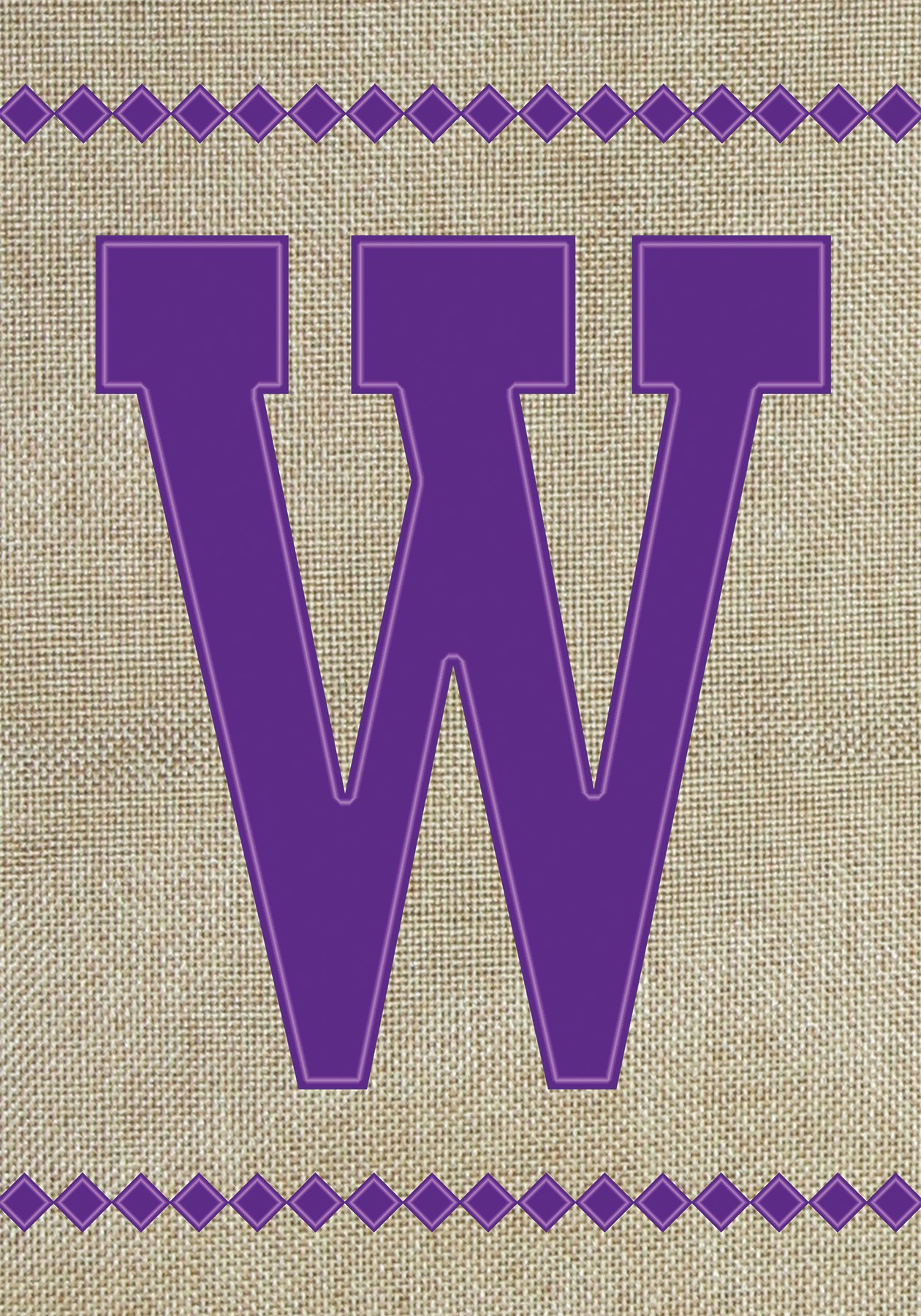 Toland Home Garden 140032 Monogram W Burlap Flag - 12.5
