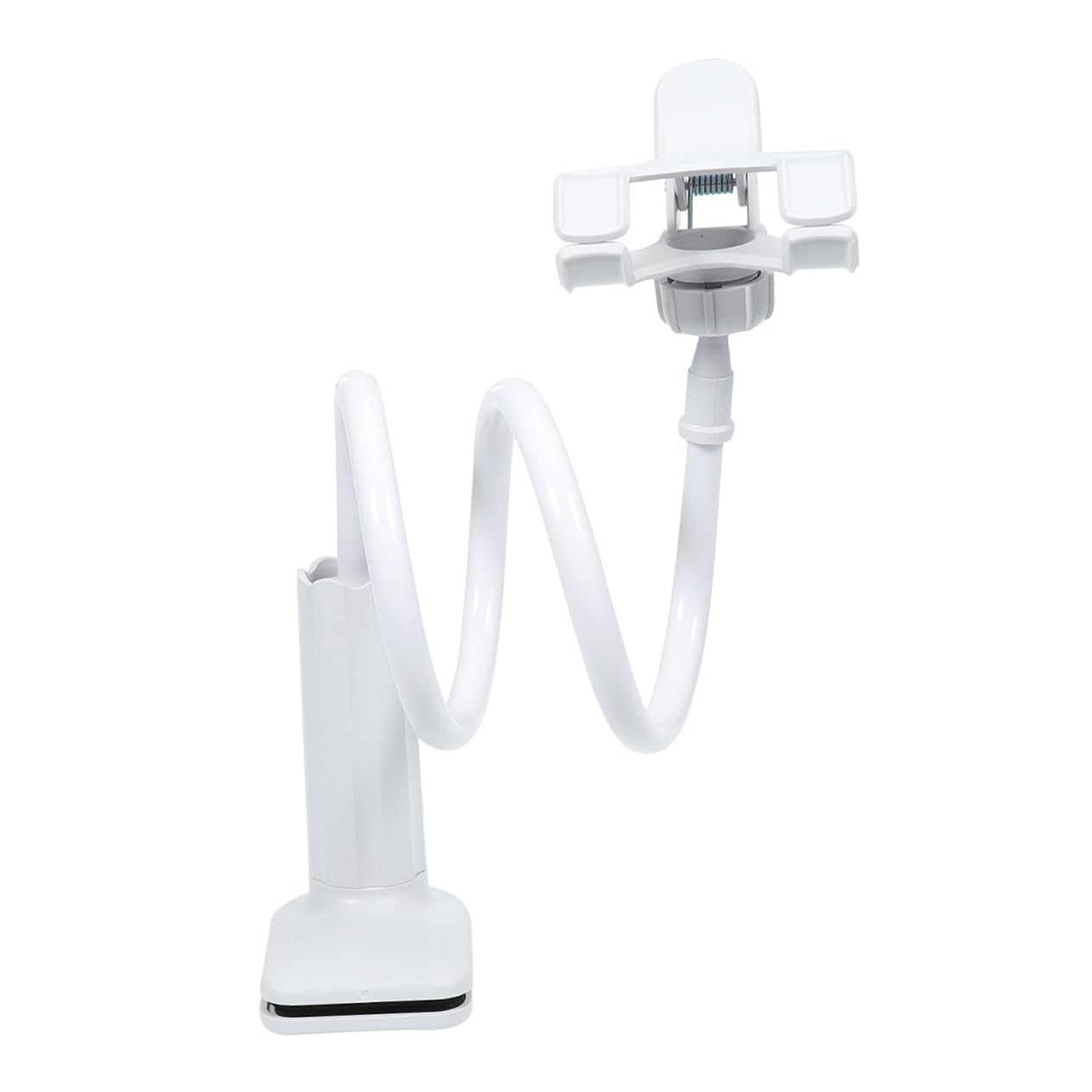 STOBOK 3pcs Car & Home Phone Holder - Spiral White Bracket Clip Stand for Secure Phone Mounting, Ideal for Driving, Cooking, and Desk Use
