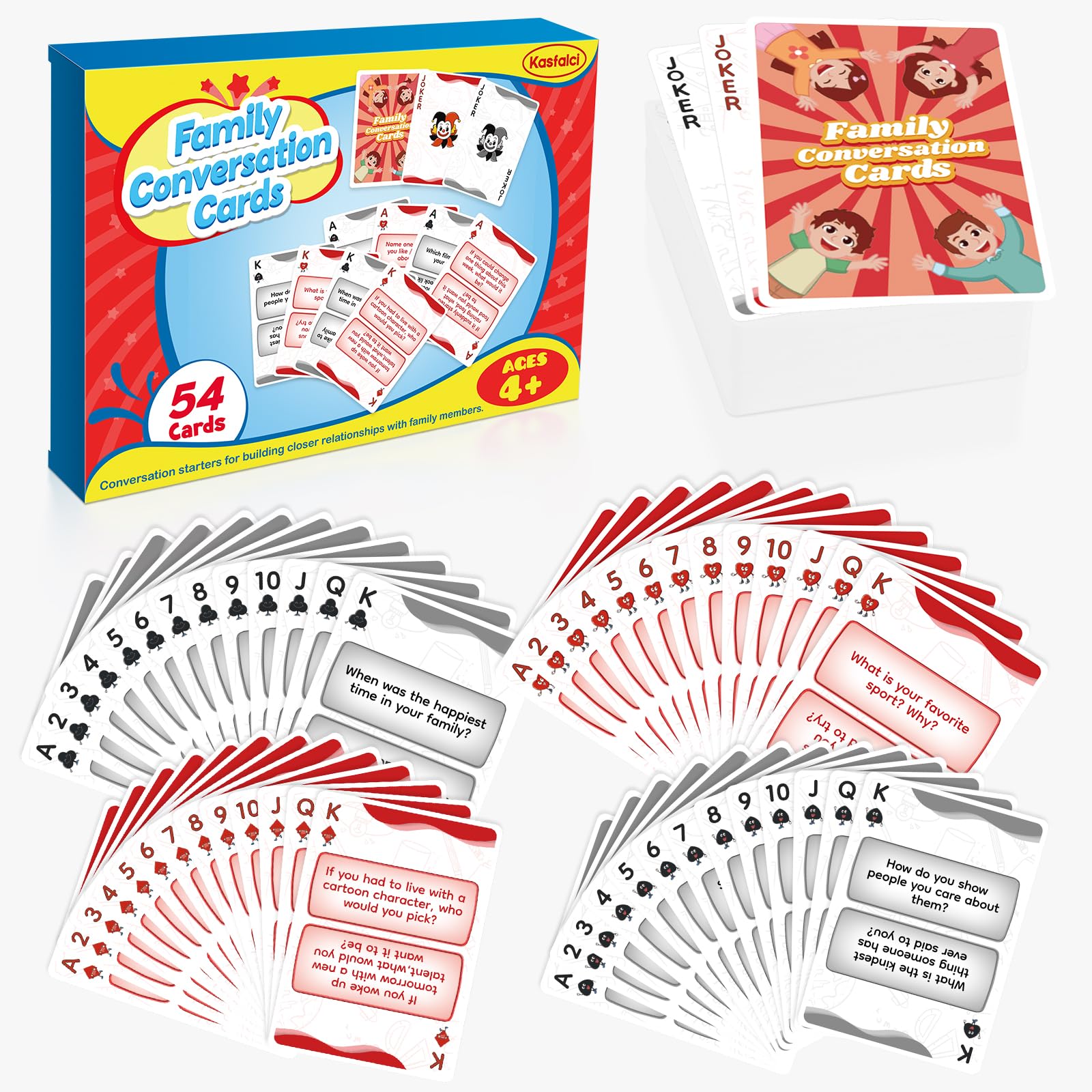 Family Conversation Starter Cards - Fun Question Game for Kids, Teens & Adults | Dinner Table & Road Trip Activities | Board Games for Family Bonding & Quality Time