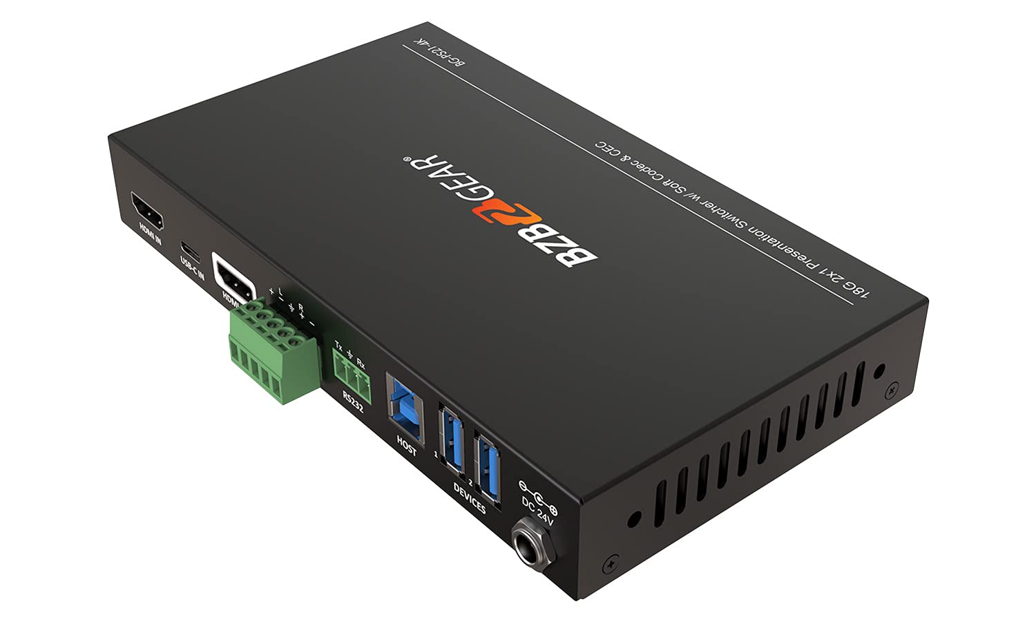 BZBGEAR 2-Port 4K UHD KVM Switch with HDMI, USB-C & USB 3.0 - BG-PS21-4K | Perfect for Home Office, Gaming & Multi-Device Presentations