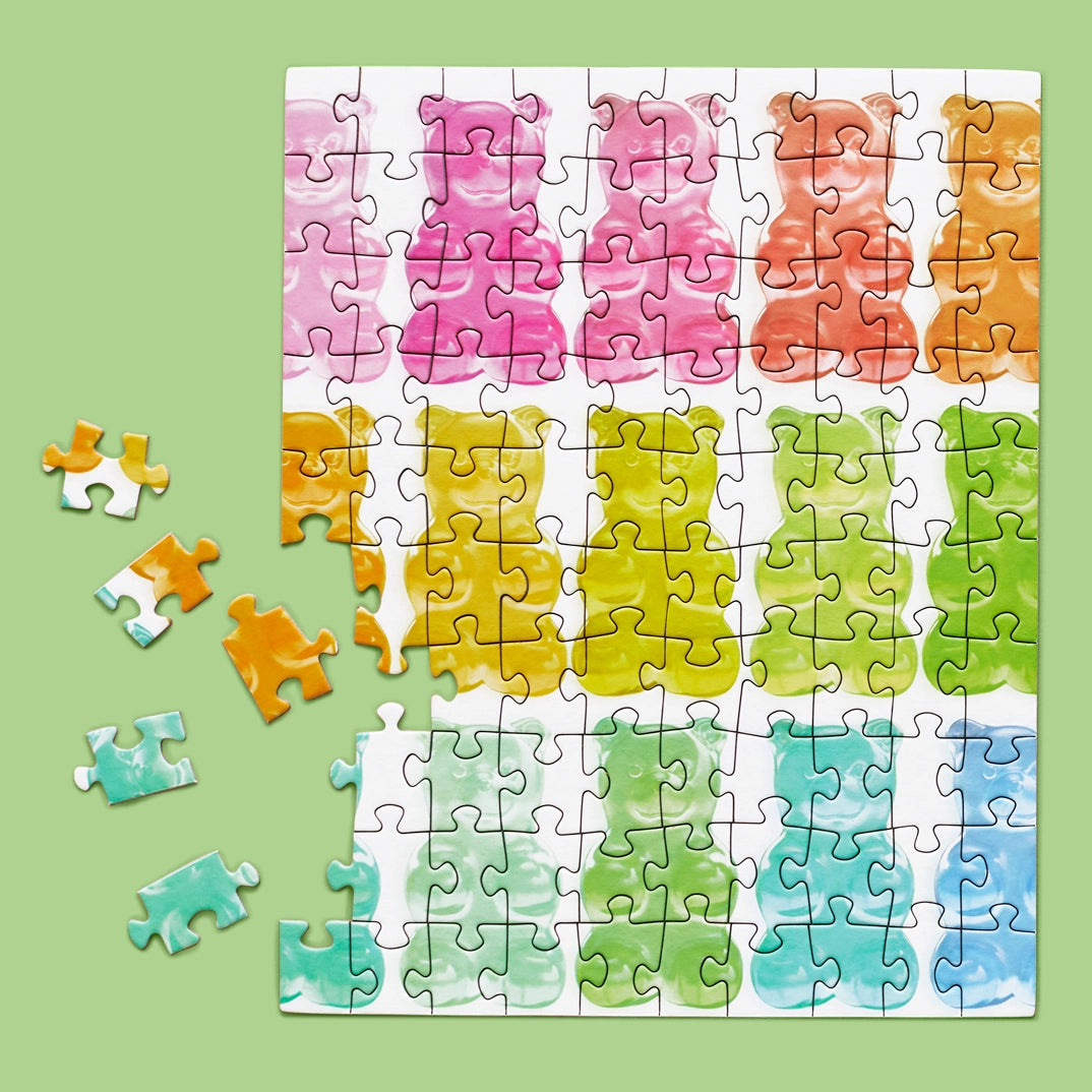 100-Piece Gummy Bears Puzzle Snax - Fun & Tasty Brain Teaser for Kids, Adults, and Family Game Night | Perfect for Parties, Gifts, and Snack Time