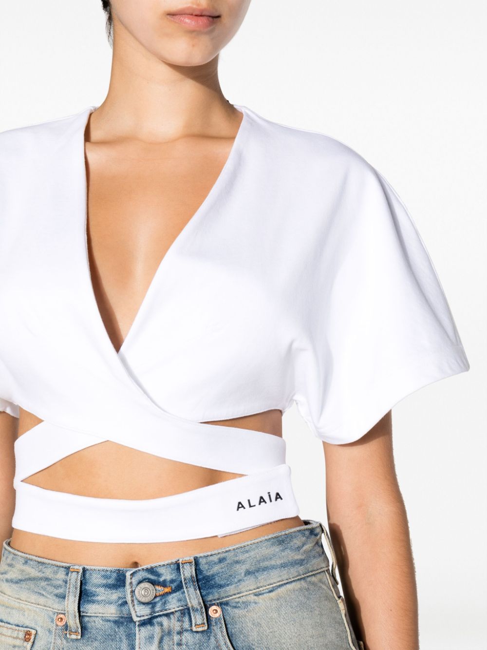 Alaia Women's White Short Sleeve T-Shirt - Casual Summer Top for Everyday Wear & Outfits