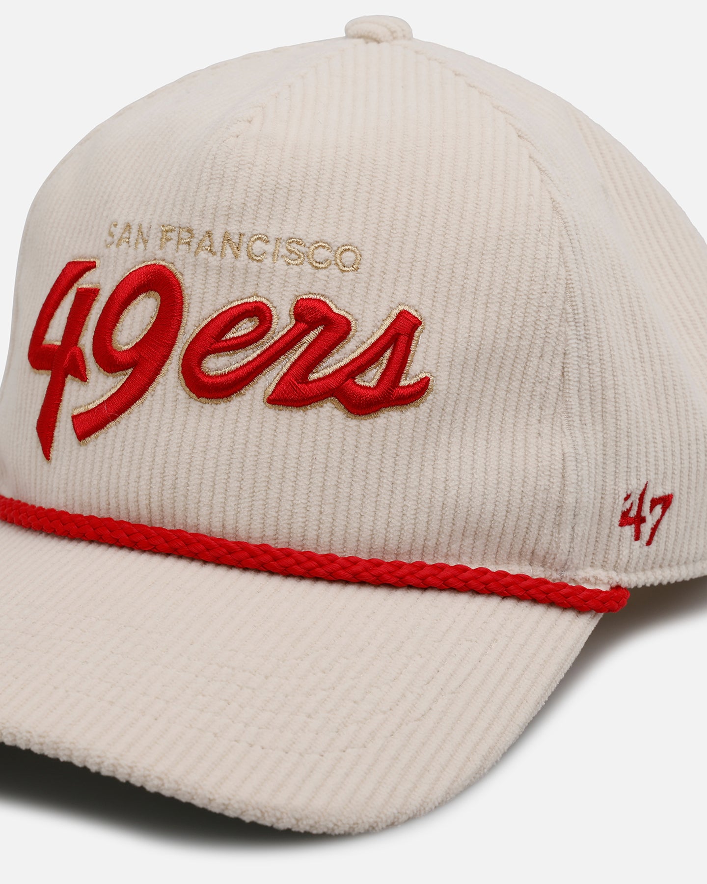 47 Brand San Francisco 49ers 'Natural Script' Premium Hitch Corduroy Snapback Hat - Official NFL Licensed Adjustable Baseball Cap for Men & Women - Perfect for Game Day, Sports Events & Casual Wear