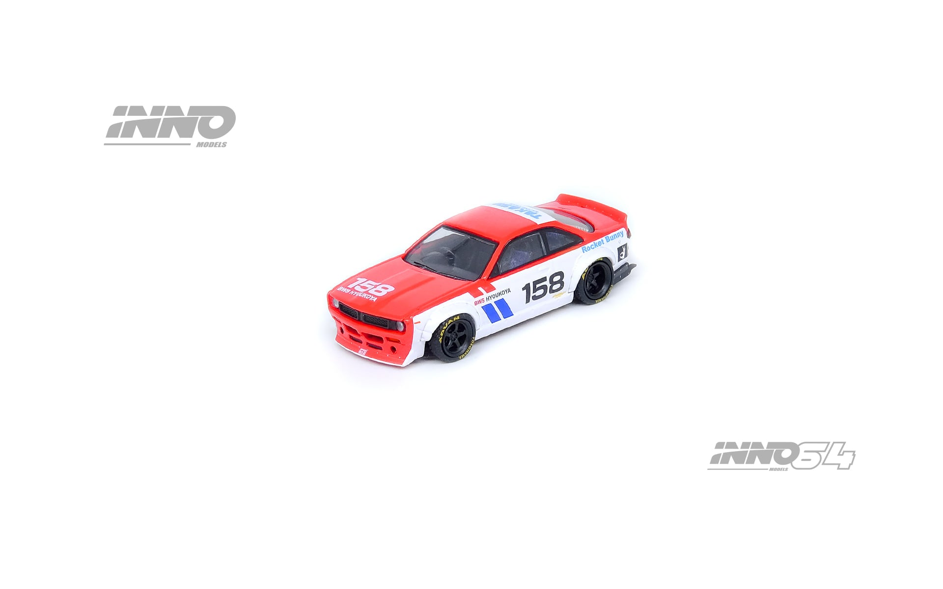 INNO Models 1:64 Scale Nissan Silvia S14 Rocket Bunny Boss Aero BWS Hyoukoya Diecast Car - Collectible Toy for Display, Racing Games & Car Enthusiasts