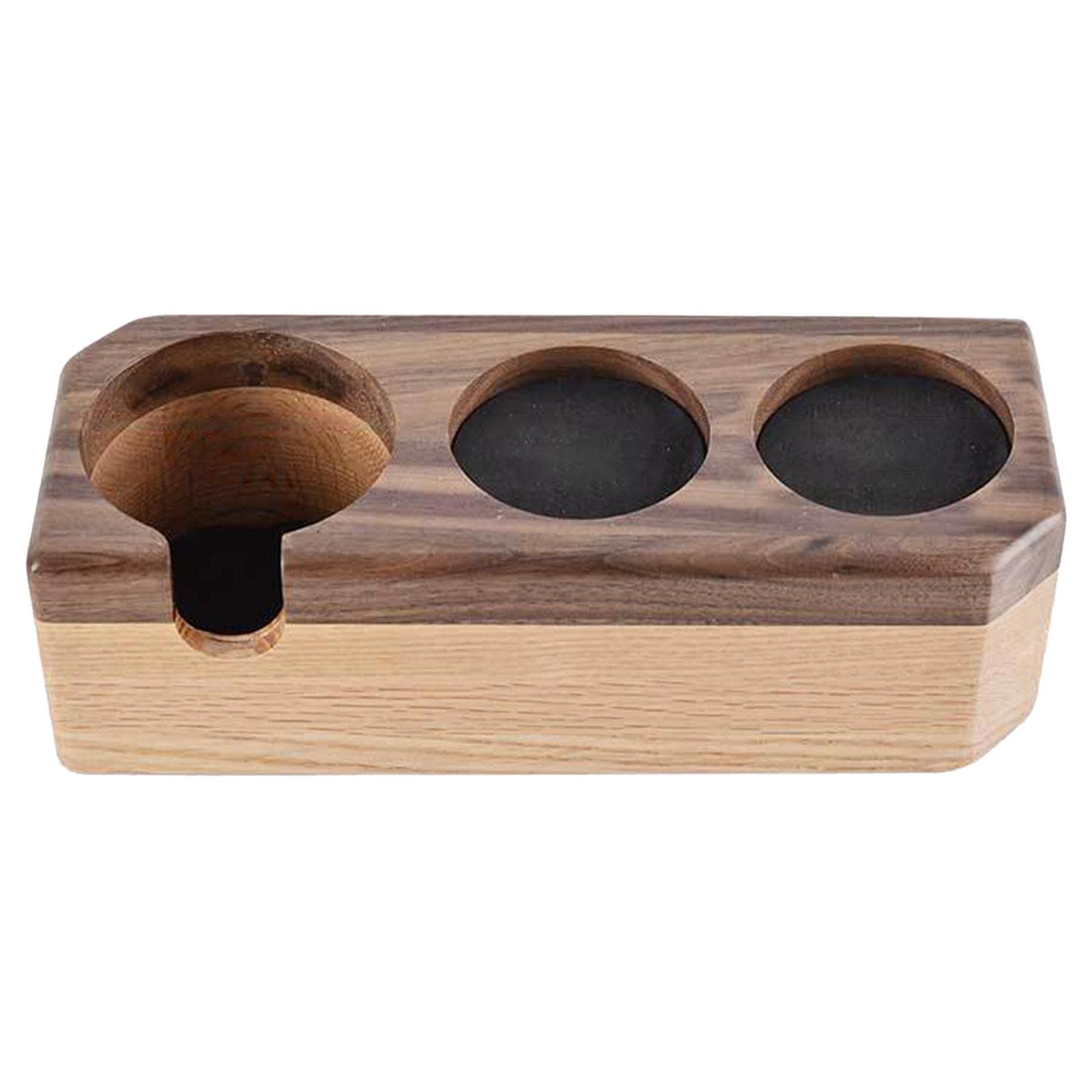 3 Hole Wooden Espresso Tamper Stand - Coffee Filter Holder for Espresso Machines, Perfect for Coffee Shops, Home Kitchens & Barista Stations - Durable & Stylish Coffee Accessory for Professional & Home Brewing