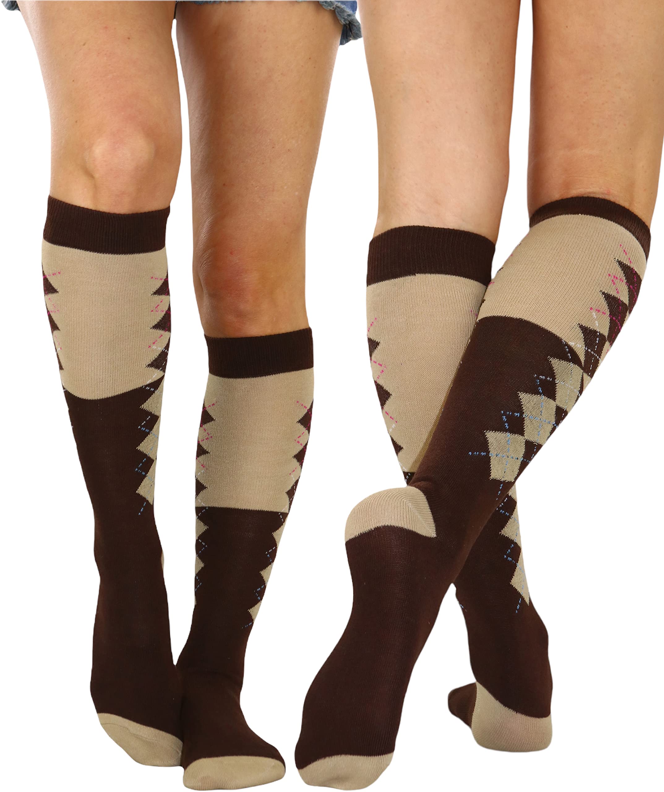 ToBeInStyle Women's Knee High Socks - Pack of 6 or 12 - Soft Comfortable Cotton Blend Socks for Boots, Work, Winter & Everyday Wear