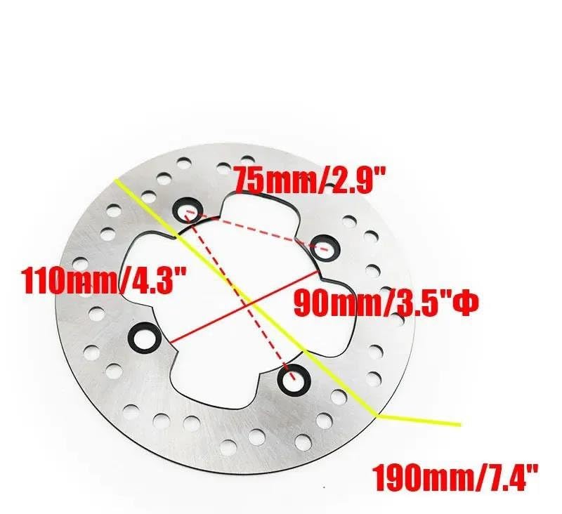 JSFRBMA 190mm Motorcycle Brake Disc - Floating Rotor for Dirt Bikes & Electric Motorcycles - Off-Road & Motocross Use