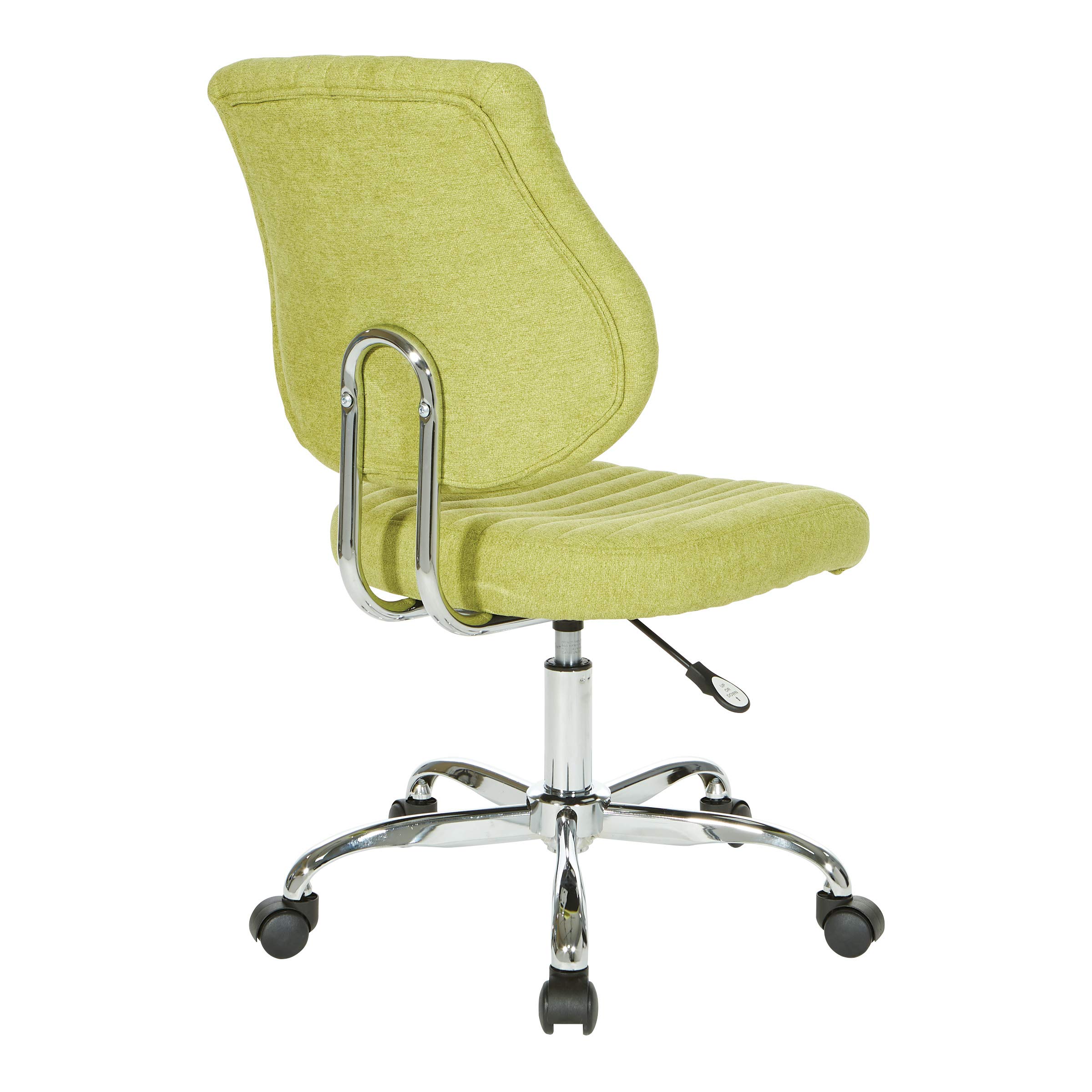 OSP Sunnydale Adjustable Plush Office Chair with Chrome Base - Ergonomic Computer Desk Chair for Home & Office - Comfortable Basil Fabric Task Chair for Long Work Hours, Gaming & Study
