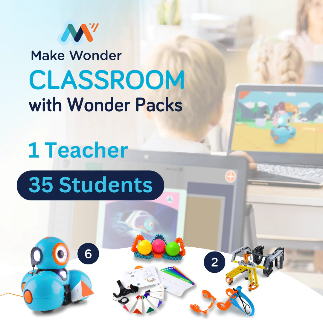 Wonder Workshop Make Wonder Classroom with Wonder Packs - STEM Coding Robot Kit for Kids Ages 6+ | Perfect for School Classrooms, Homeschooling & STEM Education Activities