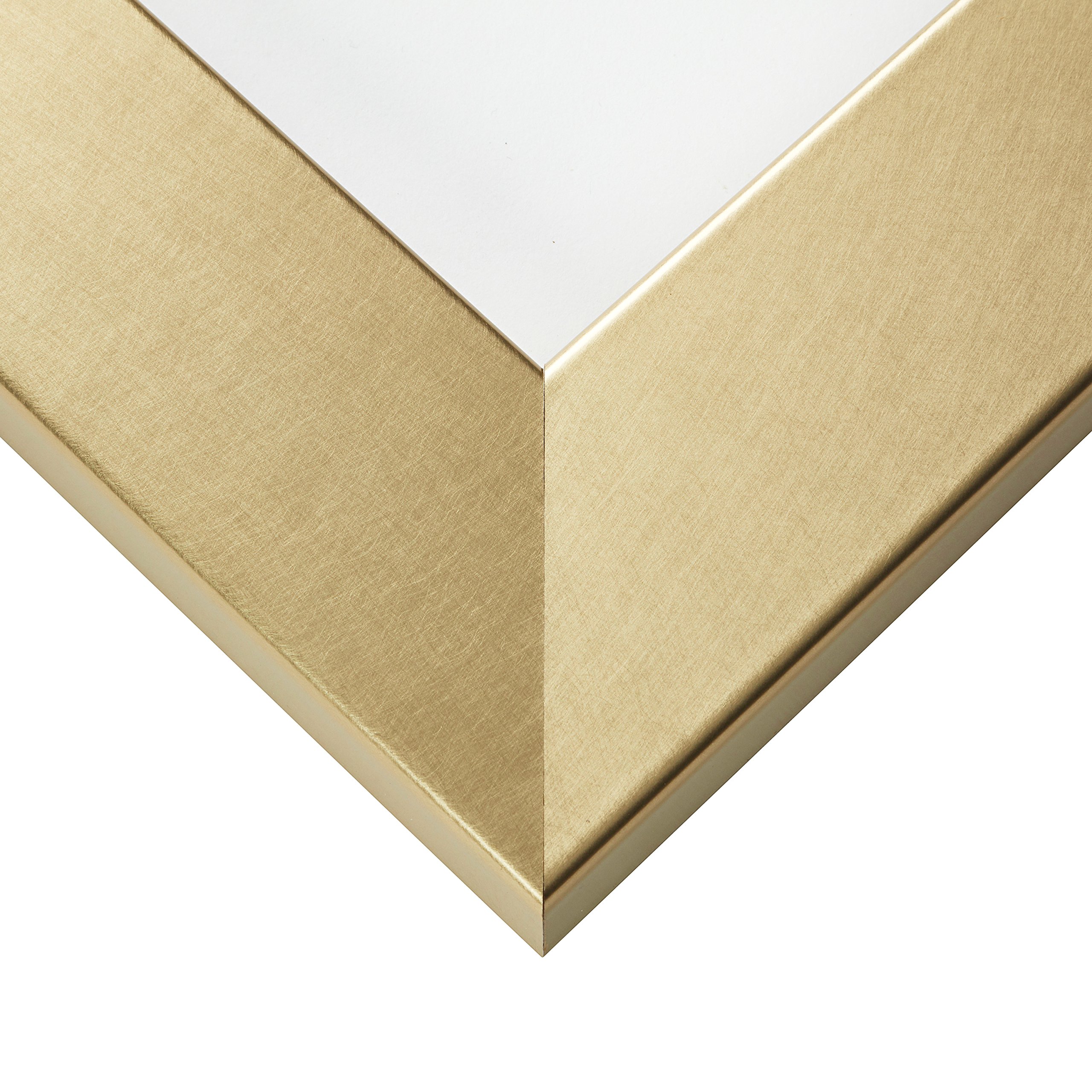 Craig Frames Bauhaus 200 - 8.5x11 Inch Brushed Gold Picture Frame for Wall Art & Photos