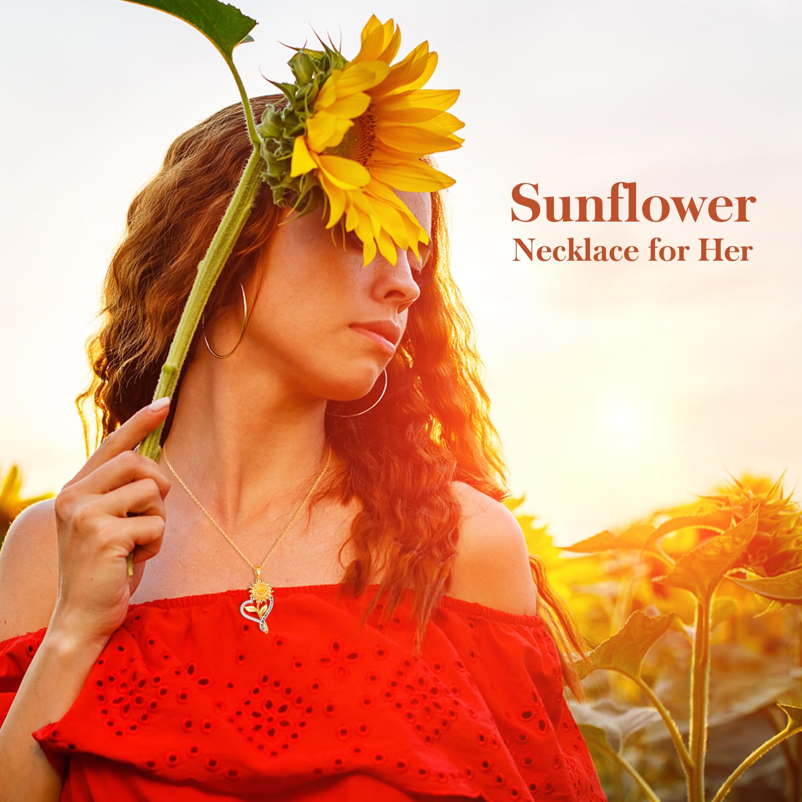 Sunflower Necklace for Women - You Are My Sunshine Jewelry Gift for Wife, Girlfriend, Her - Perfect for Birthdays, Anniversaries & Everyday Wear