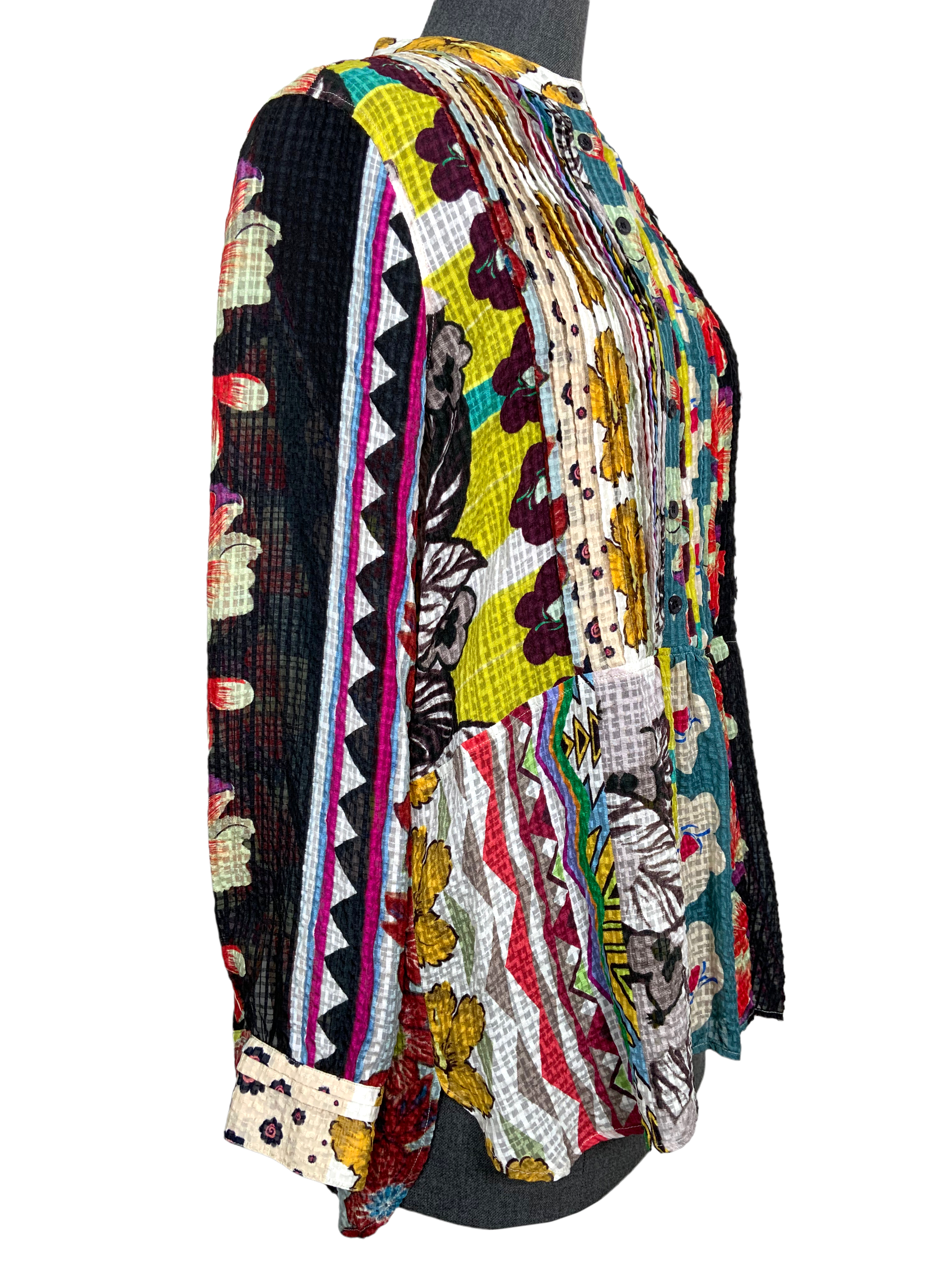 ETRO Women's Floral Print Silk Button Down Blouse - Size M - Elegant Office Wear & Spring Party Outfit