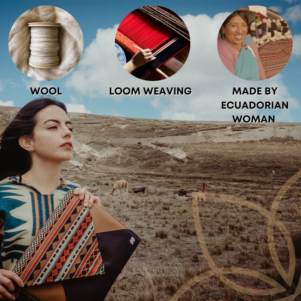 Stylish Women's Crossbody Handbag & Leather Clutch - Dual Function Purse with Colorful Loom Weaving Design - Small Black Purse for Everyday Use, Date Night & Travel Accessories