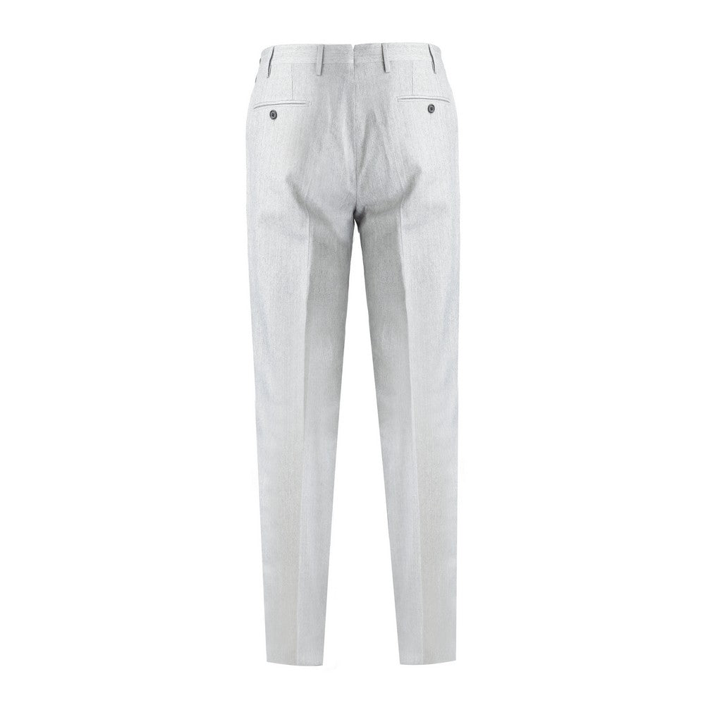 CORNELIANI Grey Denim Look Trousers for Men | Slim Fit Stretch Comfort Pants | Perfect for Casual Wear, Office & Smart Outfits