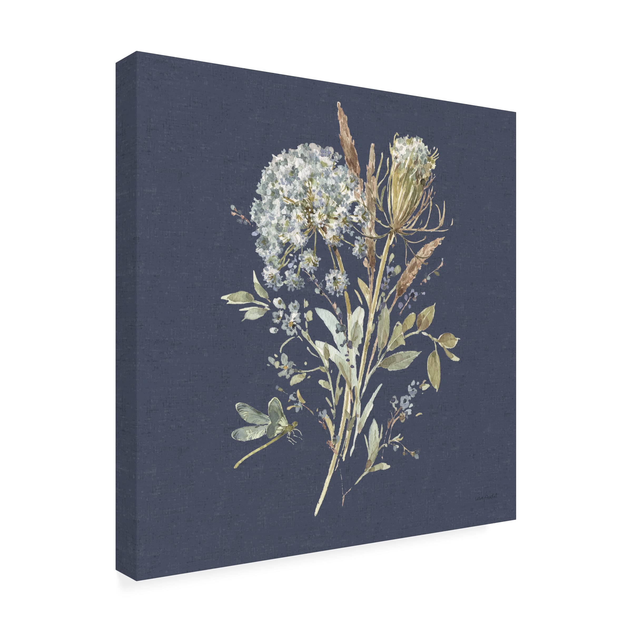 Bohemian Blue 05 on Blue Canvas Wall Art by Lisa Audit - Handmade Bohemian Home Decor for Living Room, Bedroom & Office