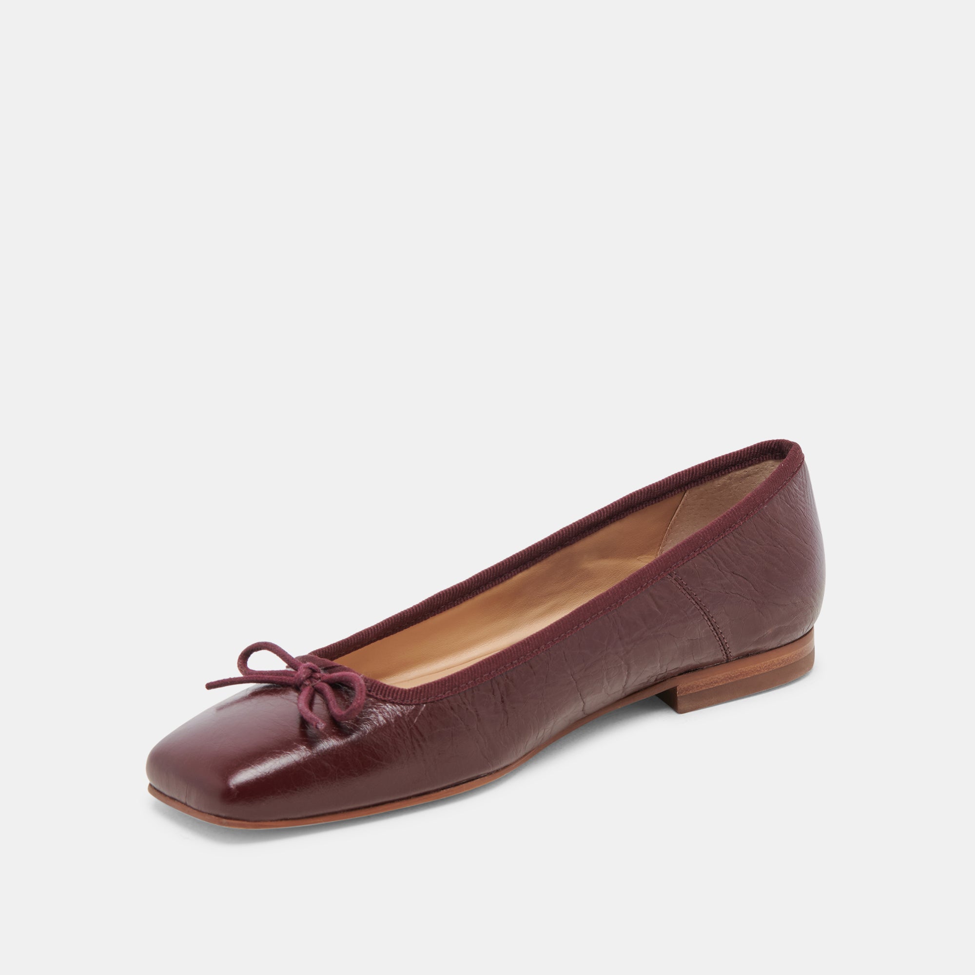 ANISA Women's Ballet Flats - Cranberry Crinkle Patent Leather Slip-On Shoes for Comfort & Style | Perfect for Work, Casual Outfits & Travel