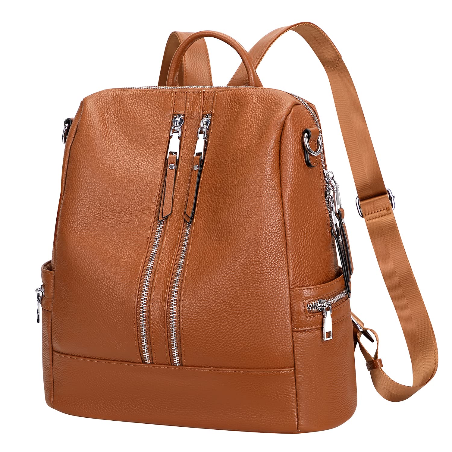 ALTOSY Genuine Leather Backpack for Women - Convertible Shoulder Bag & Crossbody Purse with Laptop Compartment (15.6 Inch) - Stylish Work Bag, College Backpack, Travel Daypack for Business & Casual Use