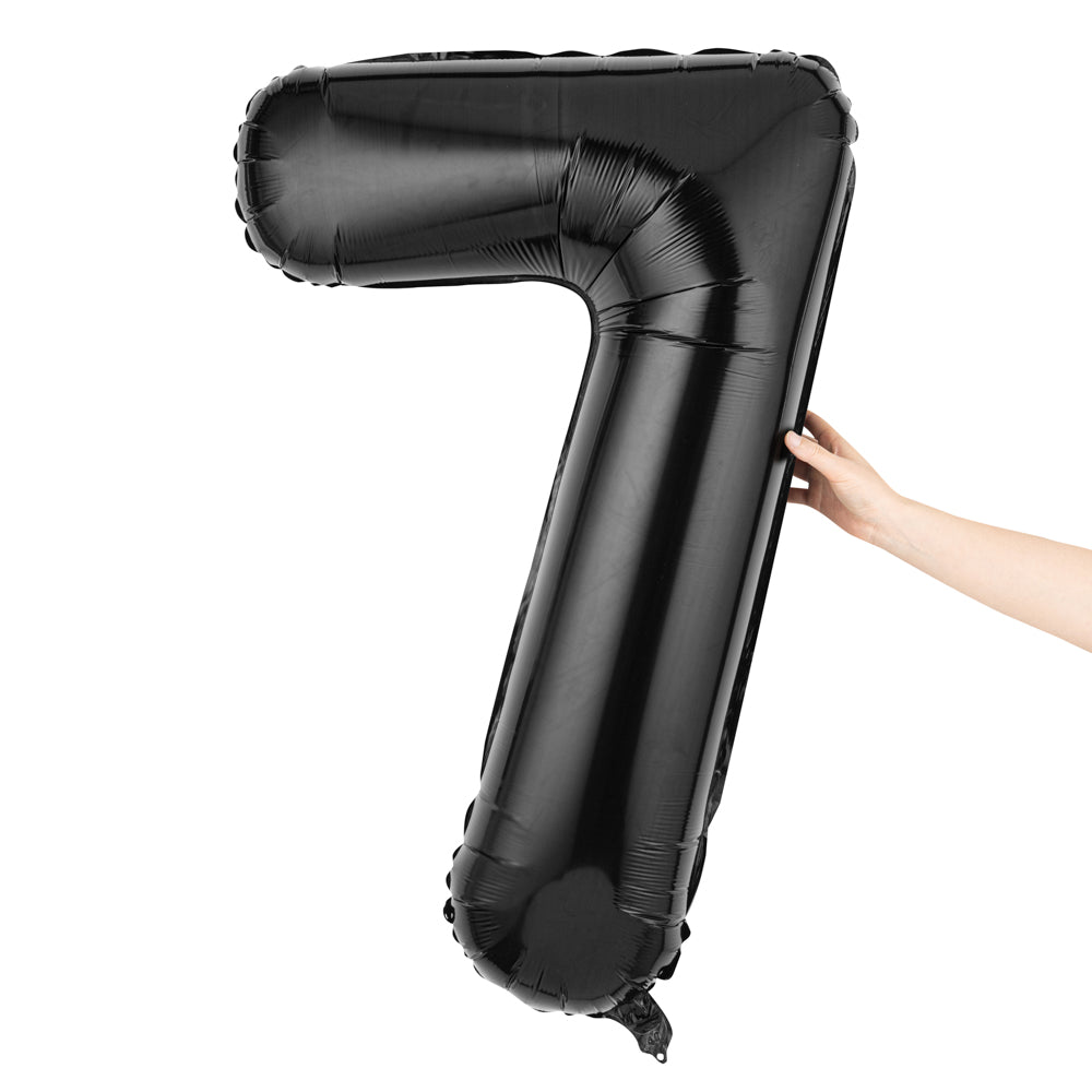 Balloonify Black Mylar Number 7 Balloon - 40 Inch Large Foil Balloon for Birthday Party Decorations (1 Count Box) - Perfect for Birthday Parties, Anniversaries & Special Events