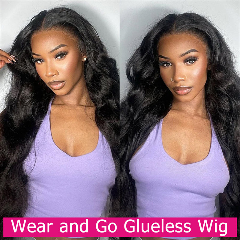 Eullair Wear Go Glueless Wig - Body Wave 6x4 5x5 Lace Wig with Pre Cut Lace & Pre Plucked Hairline - Beginner Friendly 3D Elastic Dome Cap - Perfect for Daily Wear, Cosplay, and Special Occasions