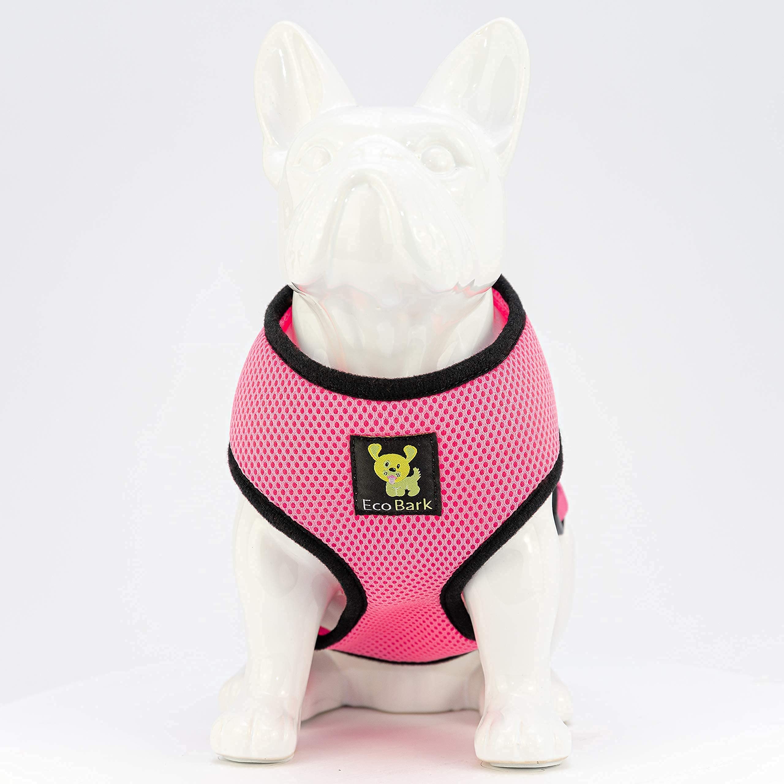 EcoBark No Pull Dog Harness - Eco-Friendly Comfortable Soft Mesh Vest for Puppies, Small & Medium Dogs - Adjustable Overhead Design Prevents Choking (Large, Light Pink) - Perfect for Walking, Training & Outdoor Adventures