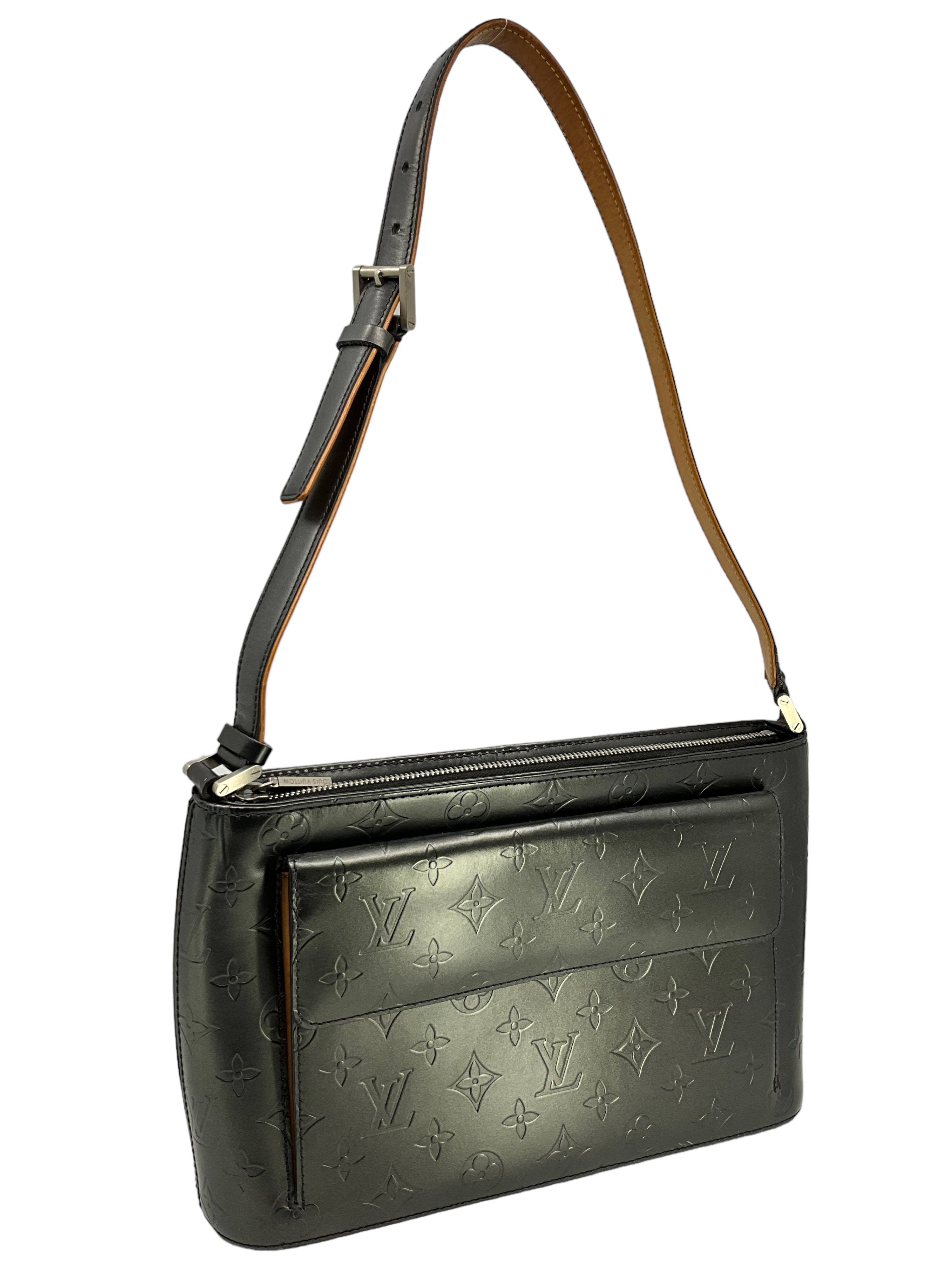 Authentic Louis Vuitton Allston Shoulder Bag in Dark Gray | Luxury Designer Crossbody Purse for Women | Perfect for Work, Travel & Evening Events