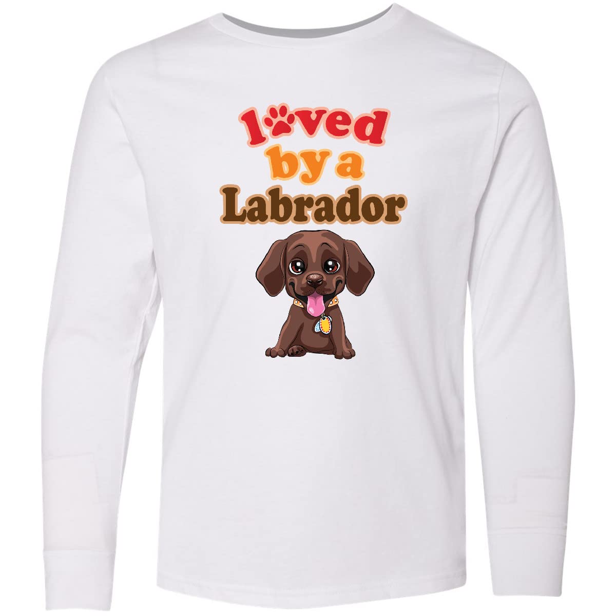 Inktastic Labrador Chocolate Lab Youth Long Sleeve T-Shirt - Cute Dog Lover Apparel for Kids, Boys & Girls - Perfect for School, Playdates & Family Outings