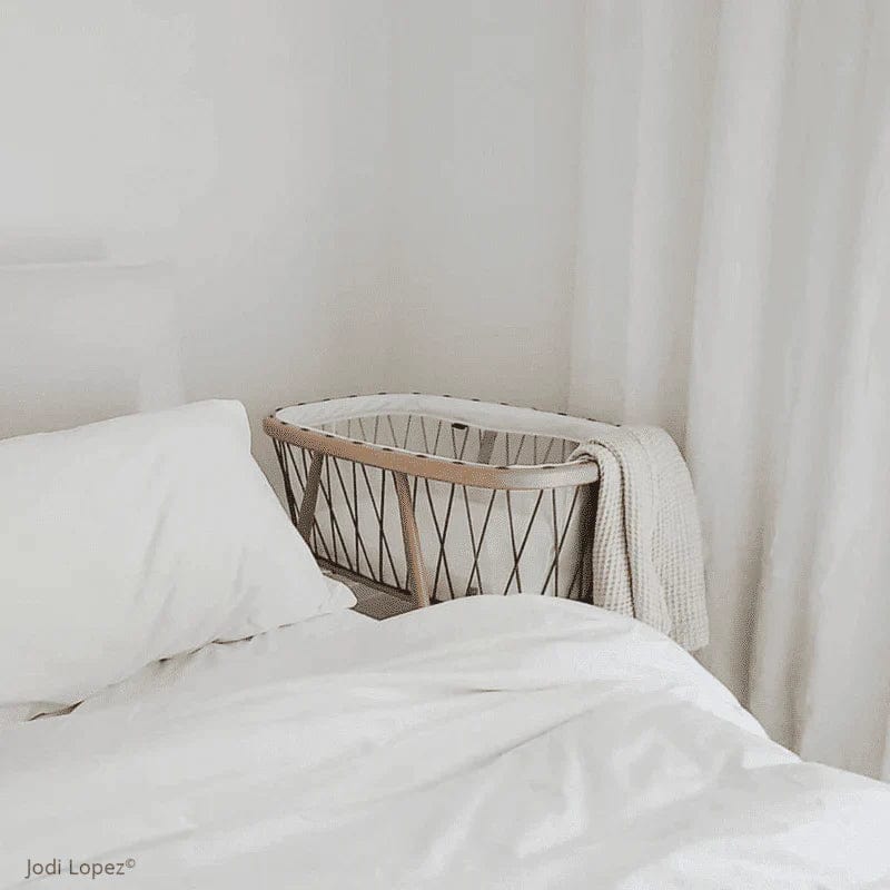 Charlie Crane Kumi Mesh Bassinet with Organic Mattress - Breathable Baby Crib for Newborns & Infants - Perfect for Nursery, Bedroom, and Travel