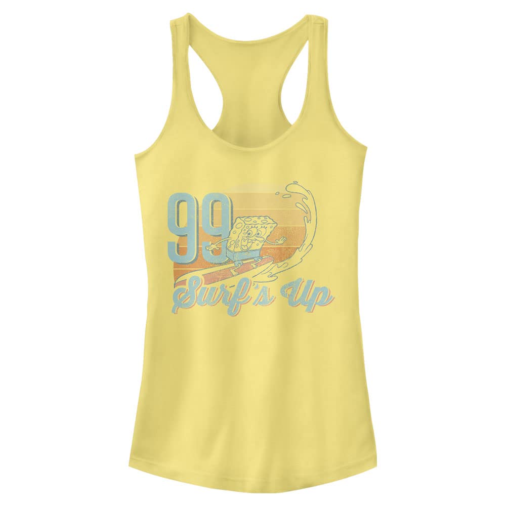 SpongeBob SquarePants Surf's Up Racerback Tank Top for Women - Soft & Comfortable Summer Beachwear, Surfing, Pool Party & Casual Outfit