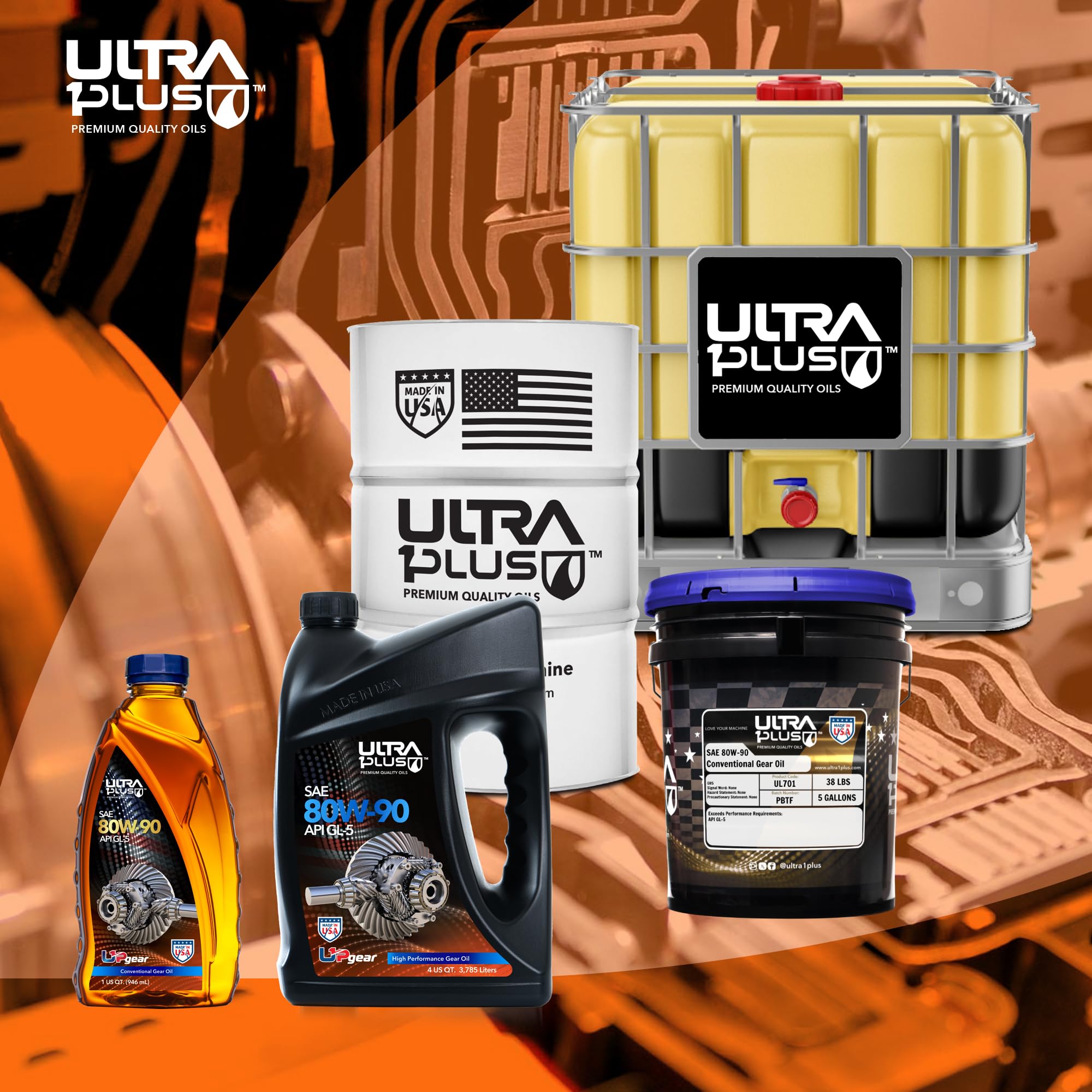 SAE 80W-90 Heavy Duty API GL-5 Gear Oil - 5 Gallon Pail for Trucks, Off-Road Vehicles & Industrial Equipment | High Performance Gear Lubricant for Extreme Pressure Conditions