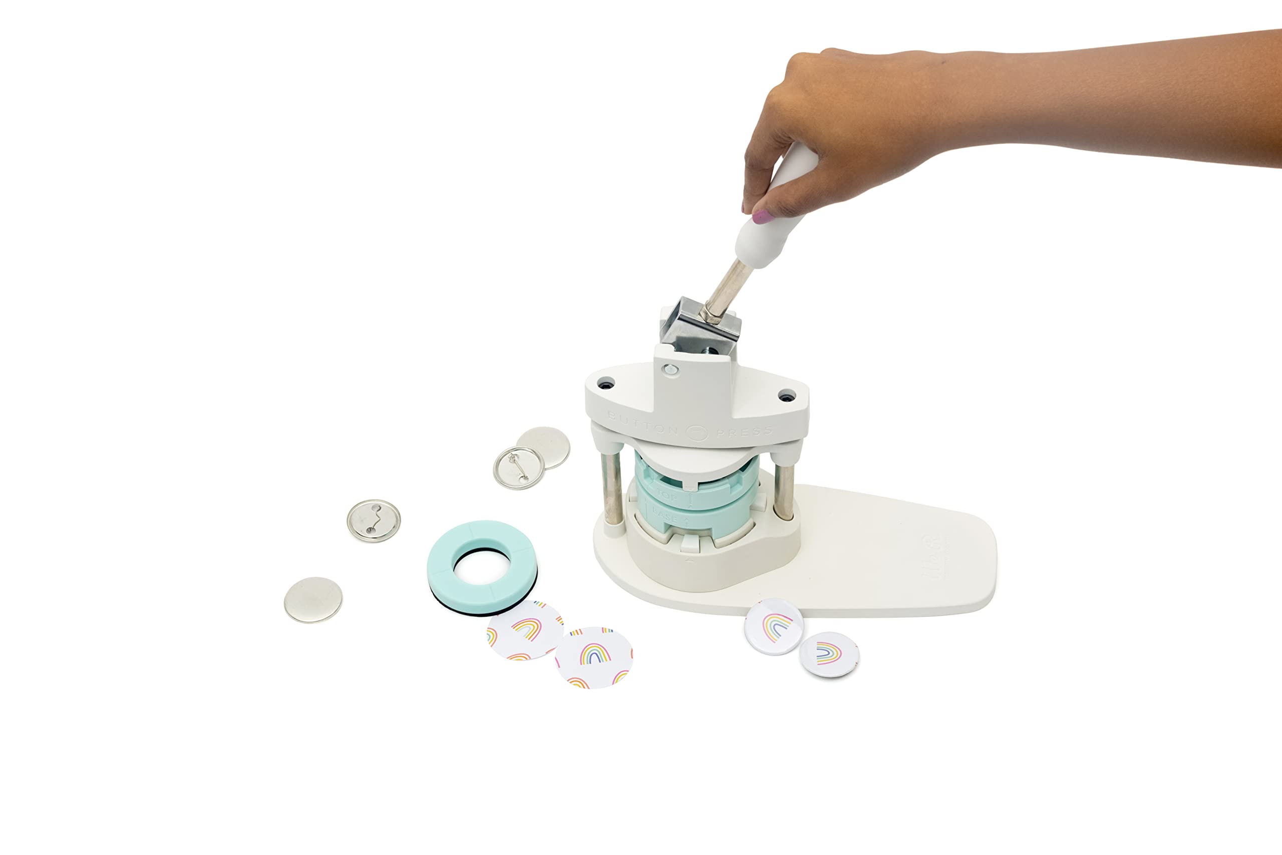 We R Memory Keepers Button Press Kit - Includes Button Press, Cutting Inserts, Medium Circle Die & 5 Buttons for Making Custom Pins, Badges & Keychains - Perfect for DIY Crafts, School Projects & Personalized Gifts