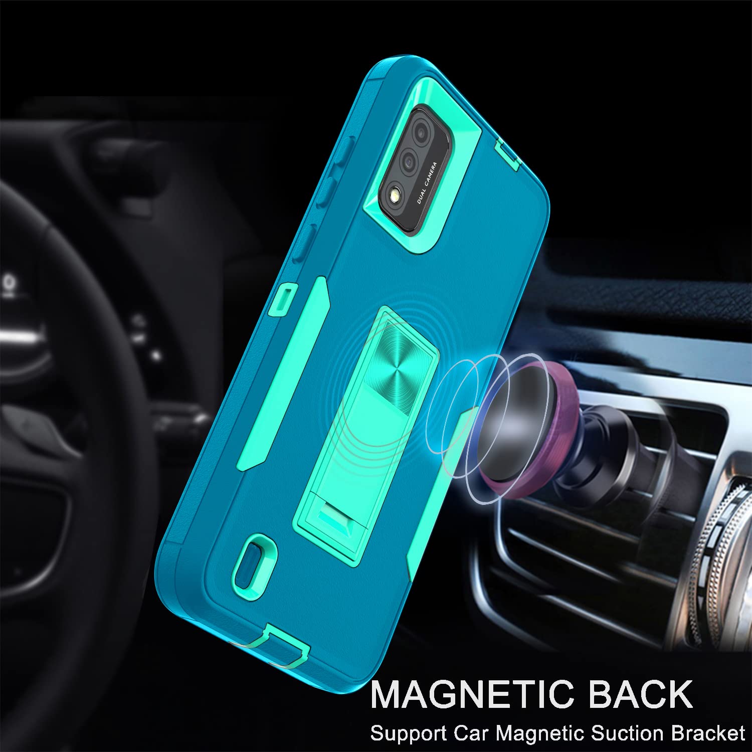 Wiko Ride 3 Phone Case with Tempered Glass & Kickstand - Slim Rugged Magnetic Cover for Women & Men | Perfect for Work & Travel