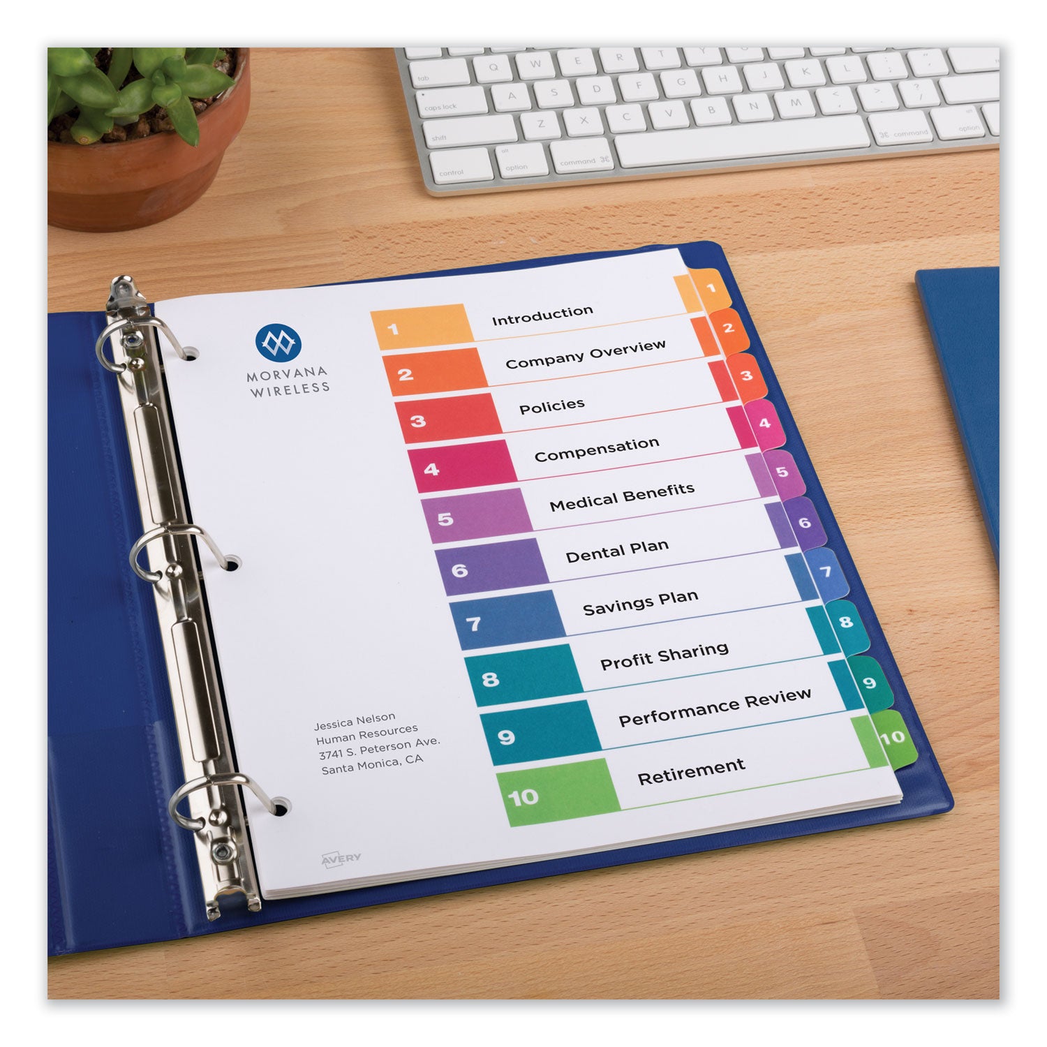 Avery Customizable TOC Ready Index Multicolor Tab Dividers - 10 Tabs (1-10), 11