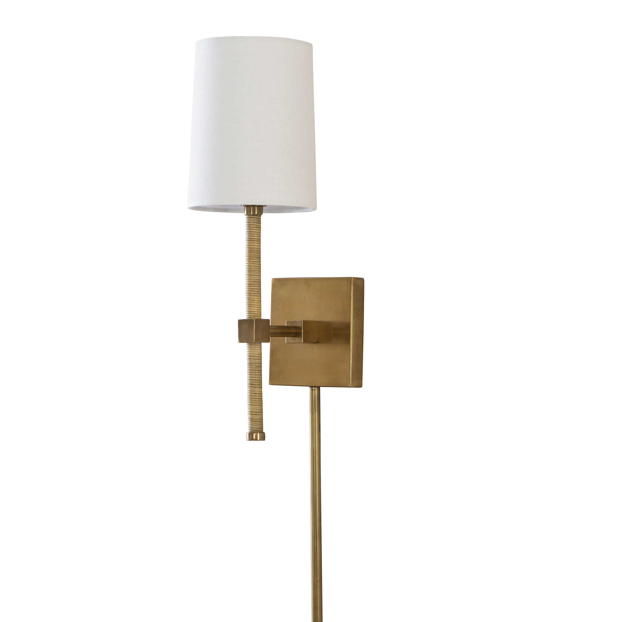 Wrap It Up Brass and Rattan 1-Light Wall Sconce - Vintage Boho Home Decor - Perfect for Bedroom, Living Room & Hallway Lighting (2 in Stock)