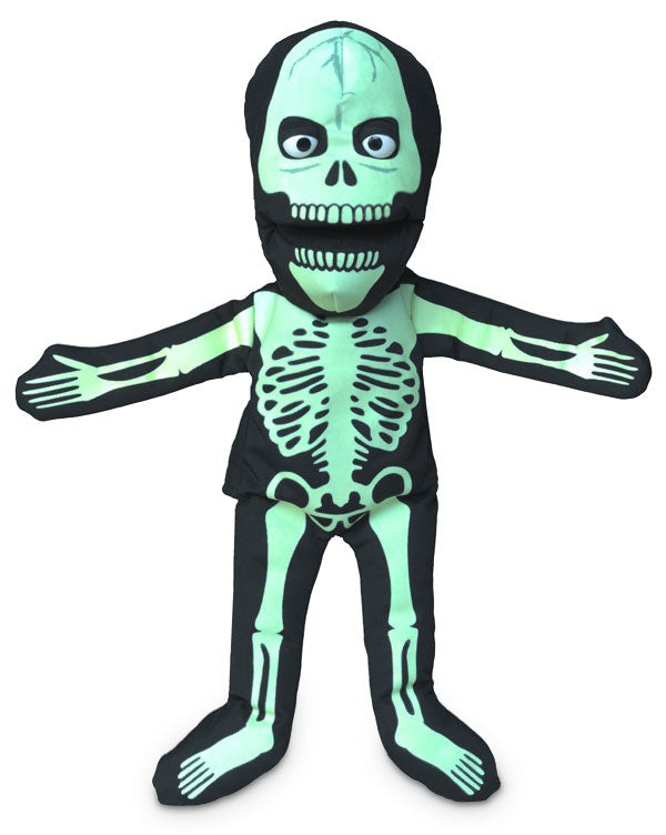 Glow in The Dark Skeleton Hand Puppet - 14 Inches (36 cm) for Halloween Decorations, Kids Pretend Play, and Theatrical Performances
