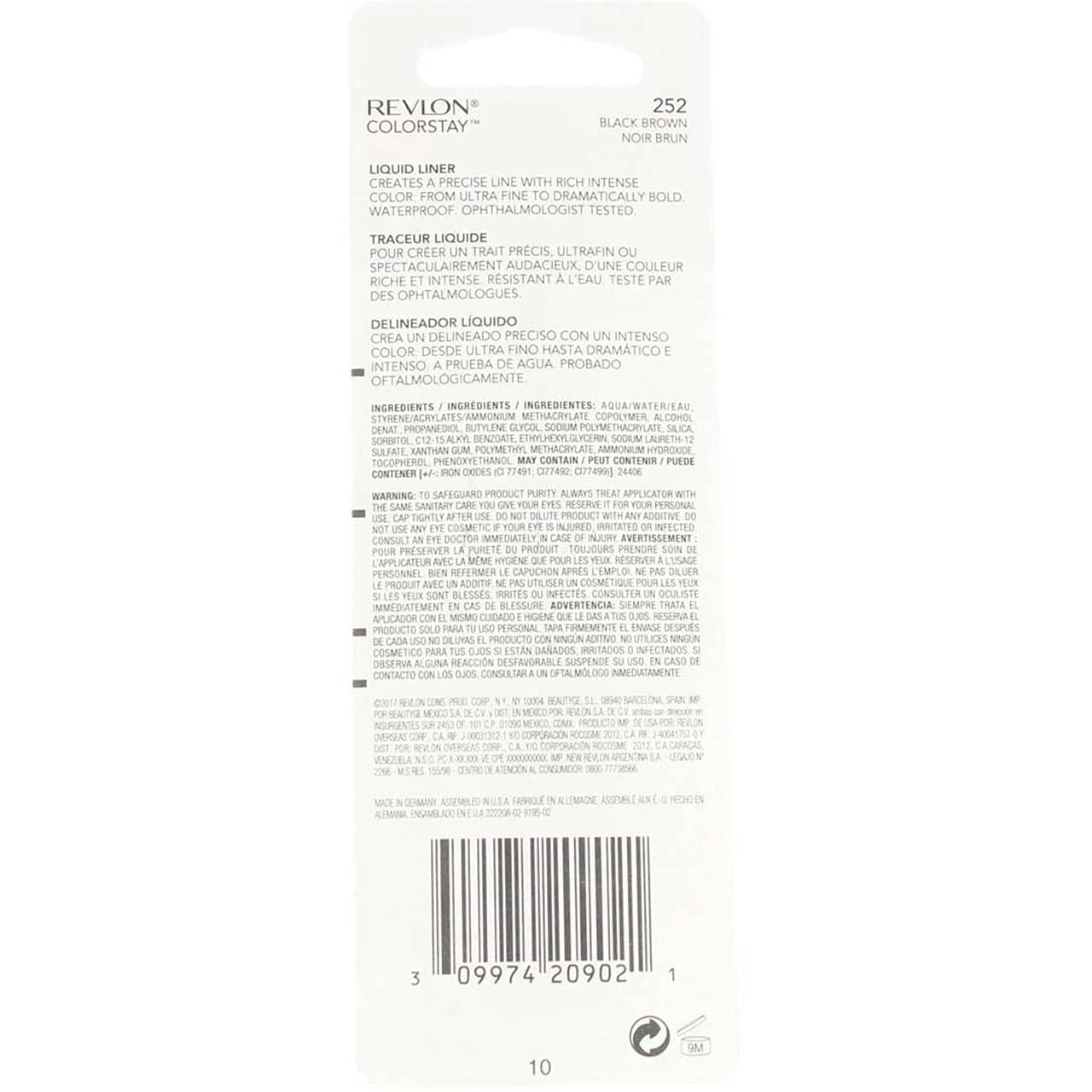 Revlon ColorStay Liquid Eyeliner - Black-Brown [252] - 0.08 oz (12 Pack) - Long Lasting, Smudge Proof Waterproof Eye Makeup - Perfect for Daytime Office Look & Night Out Party Makeup