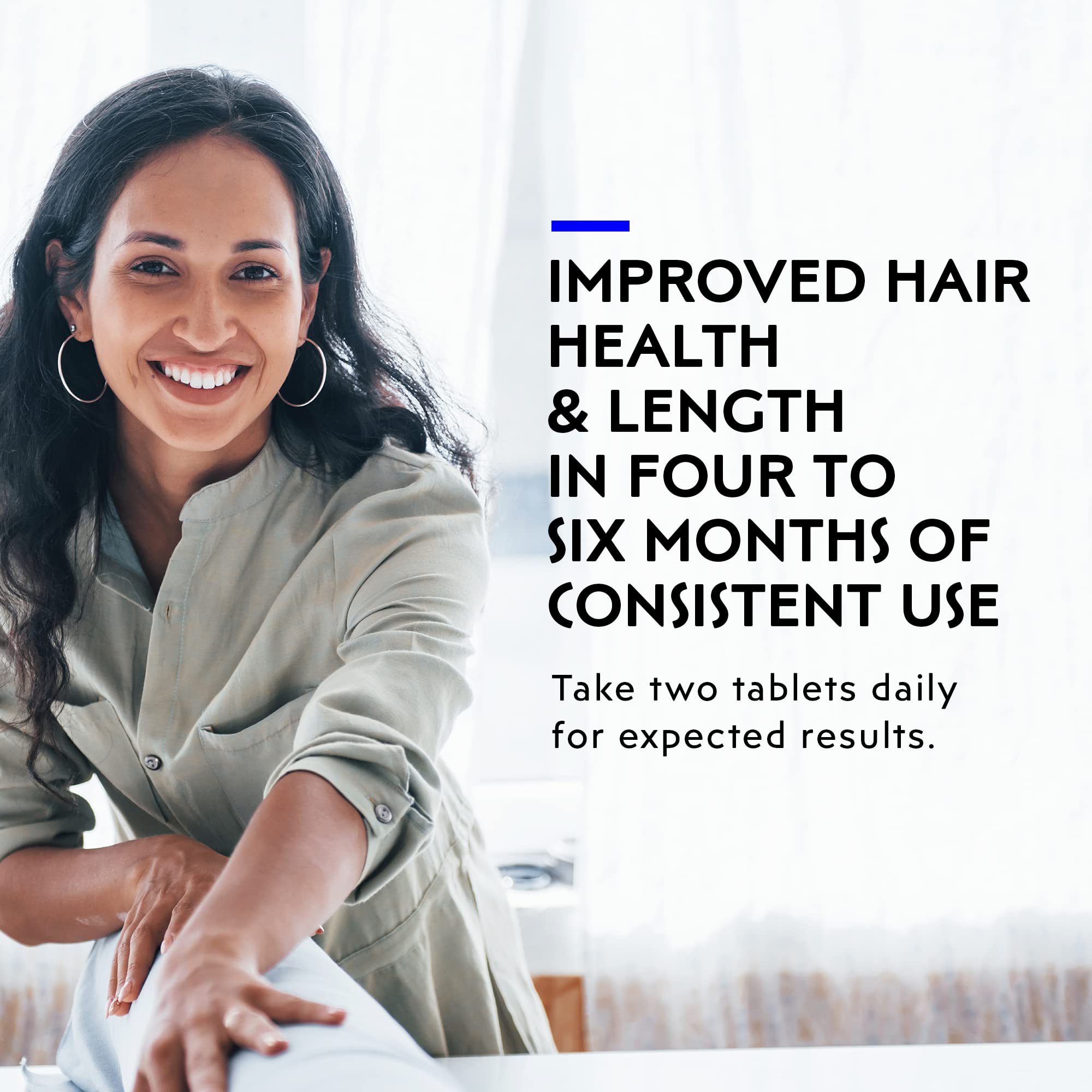 Elon R3 Hair Growth Supplement for Women - 5000mcg Biotin & Collagen Peptides for Thicker, Healthier Hair - Extra Strength Extended Release Vitamins (60 Tablets) - Promotes Hair Growth & Scalp Health for Daily Use at Home or Travel