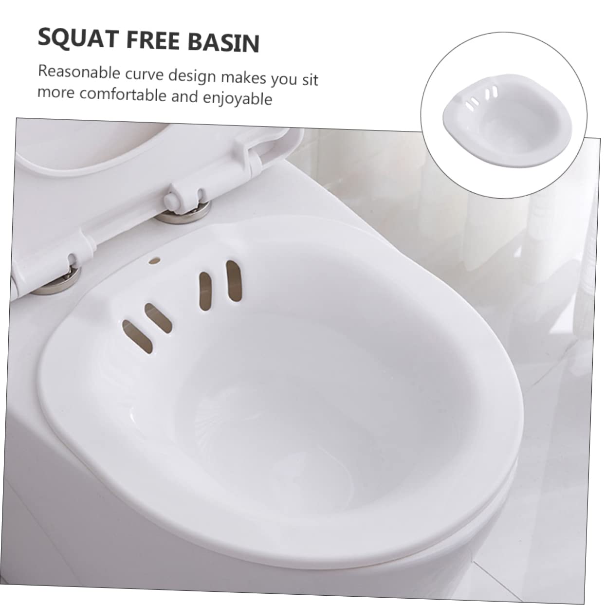 Postpartum Sitz Bath Toilet Seat - Comfortable Plastic Wash Basin for Hemorrhoid Relief & Post-Surgery Care | Easy to Clean with Drain Holes | Fits Most Standard Toilets | Ideal for New Moms & Postpartum Recovery