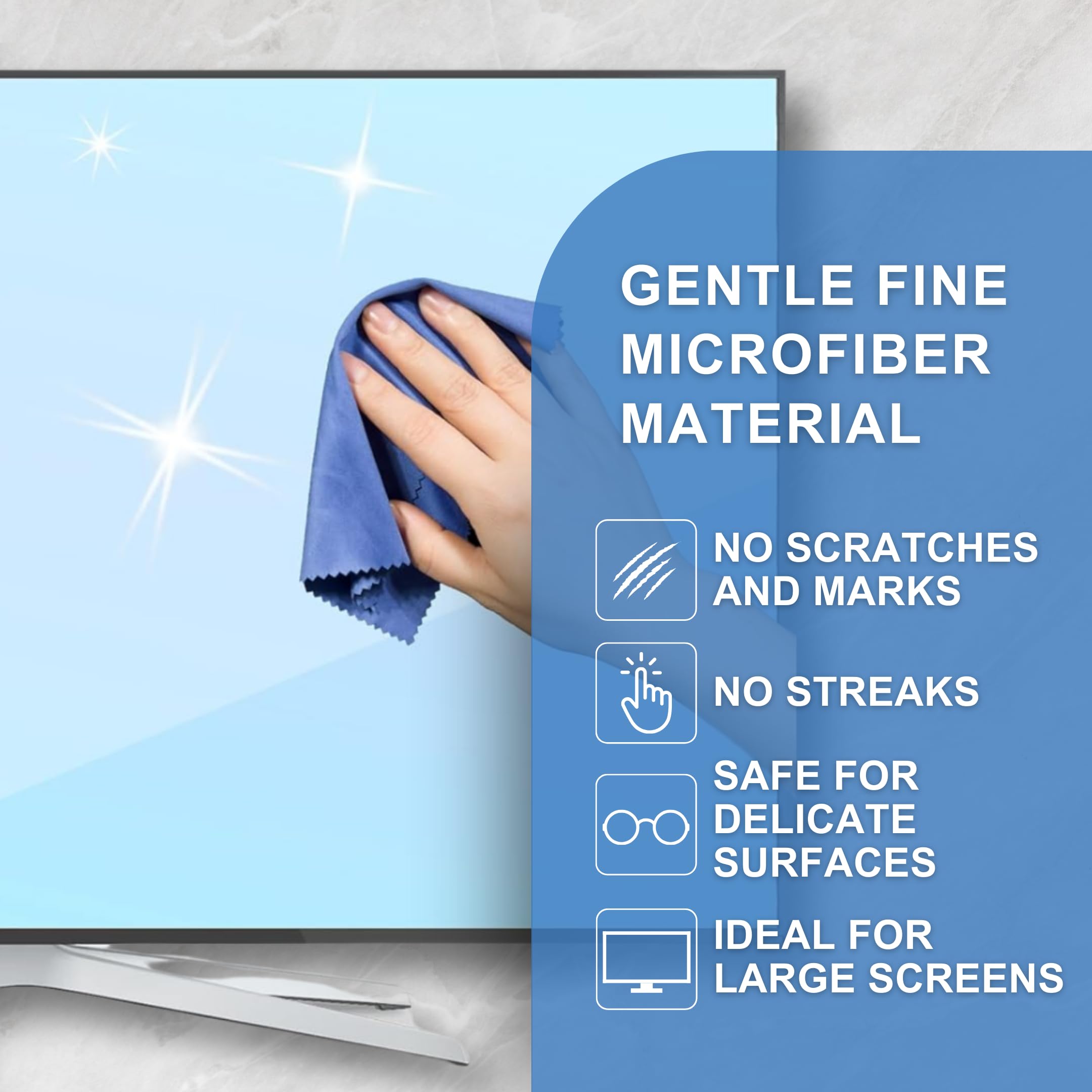 Premium Eco-Friendly Microfiber Cleaning Cloths - 12x12 Inch Multipurpose Dusting Cloths (Pack of 5) - Streak-Free Cleaning for Electronics, Glasses, Screens & Glass Tables - Perfect for Home, Office & Car Cleaning