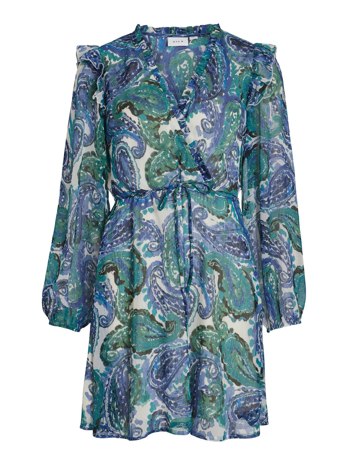 FALIA Women's V-Neck Dress in Lapis Blue - Elegant Casual & Party Wear for Women