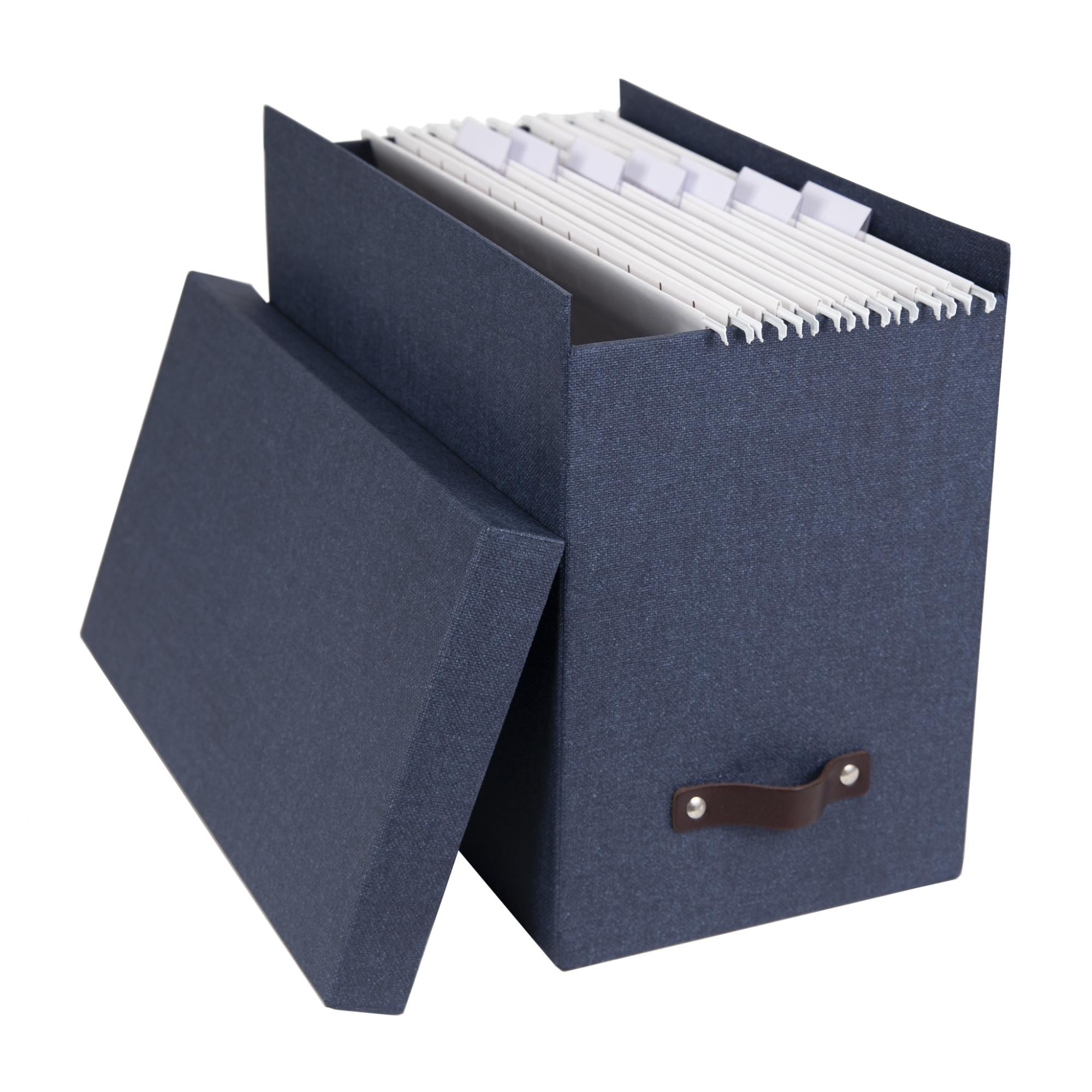 Johan File Box - Grey & Multi-Color Storage Organizer for Office, Home, or School Documents