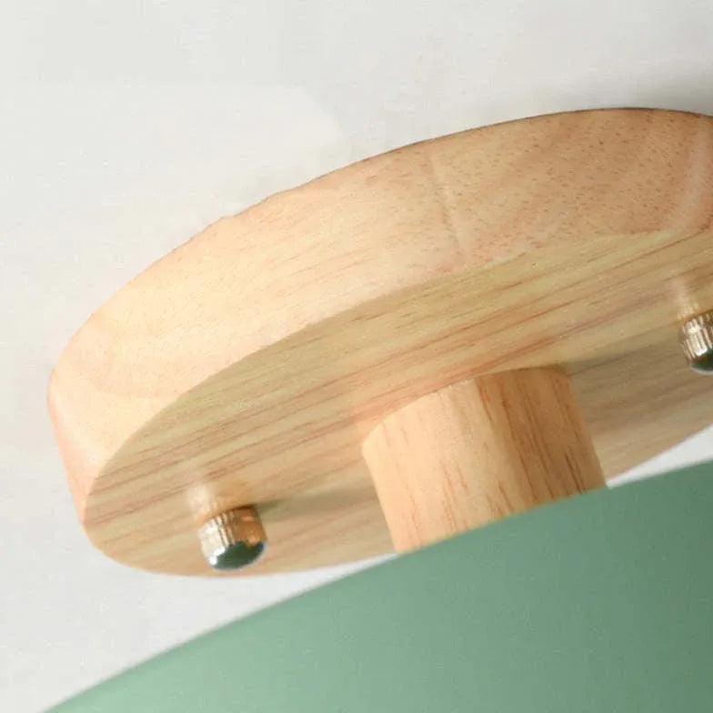 Wooden Flush Mount Ceiling Light with Soft Glow - Perfect for Bedroom, Living Room & Dining Room Lighting