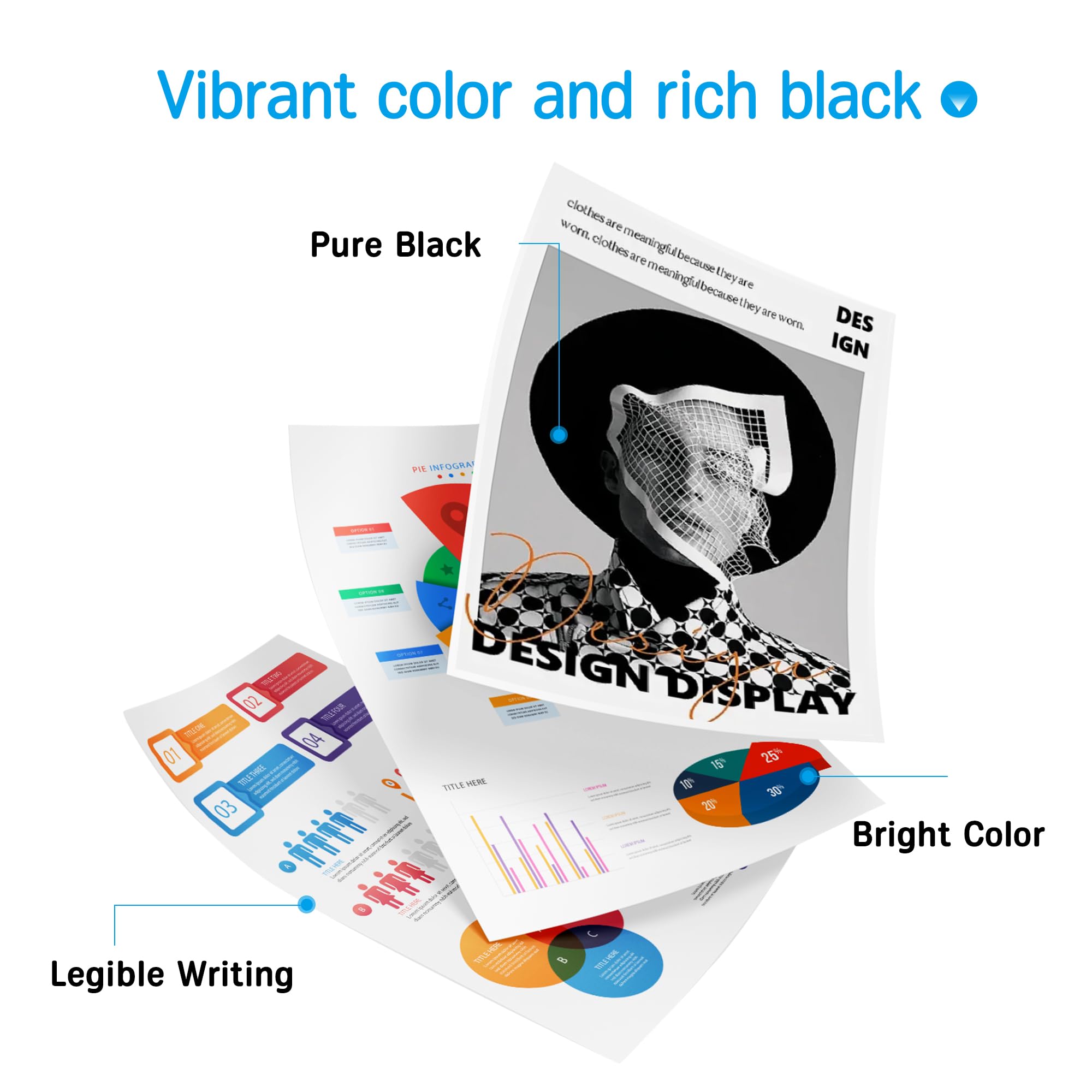 67XL Ink Cartridges Combo Pack - Compatible with HP 67, 67XL, HP67XL - Works with HP DeskJet 2755e, 2755, 2732, 2725, 4155 & Envy 6055, 6075, 6455 Printers - High Yield Replacement Ink for Home & Office Printing